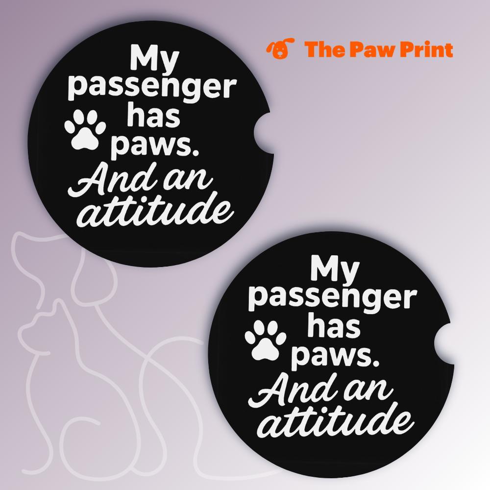 Paws and an Attitude Car Coasters