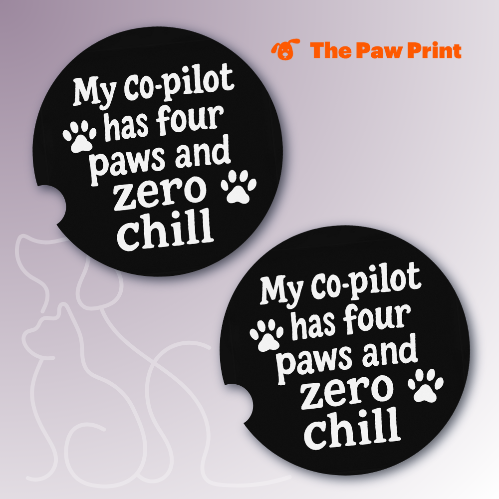 Four Paws and Zero Chill Car Coasters