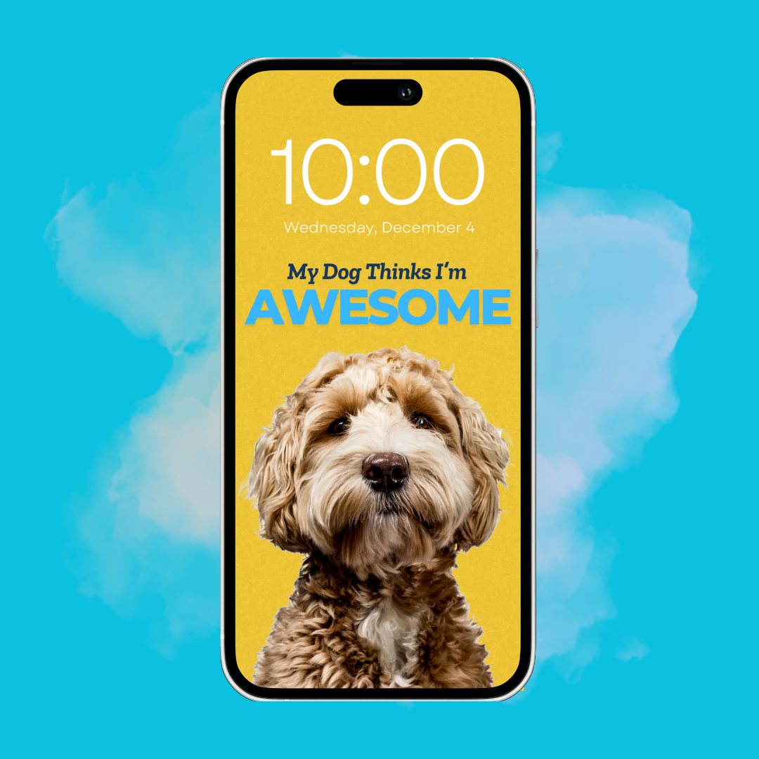 My Dog Thinks I'm Awesome - Custom Pet Phone Screen Saver 6 Color Bundle - Digital Download