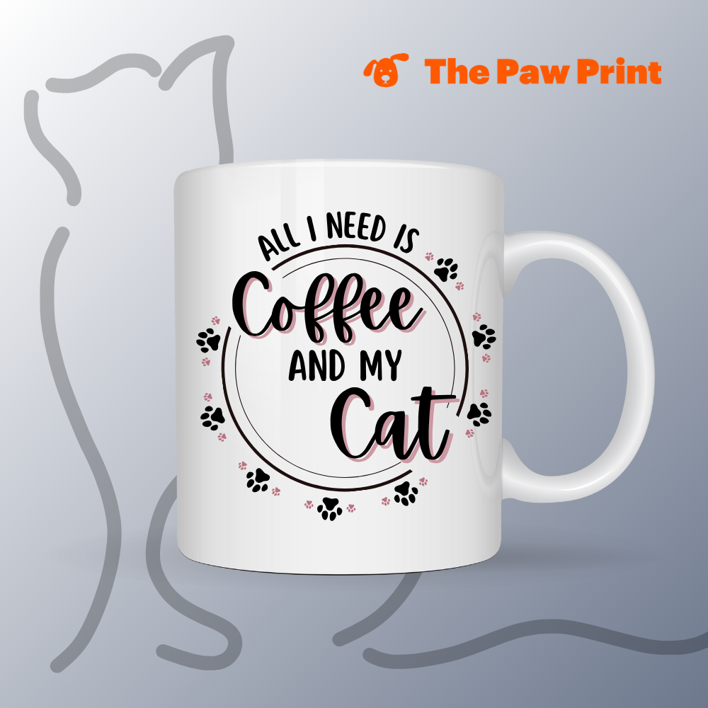 All I Need is Coffee and My Cat White Glossy Mug (11oz)