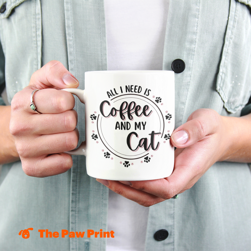 All I Need is Coffee and My Cat White Glossy Mug (11oz)