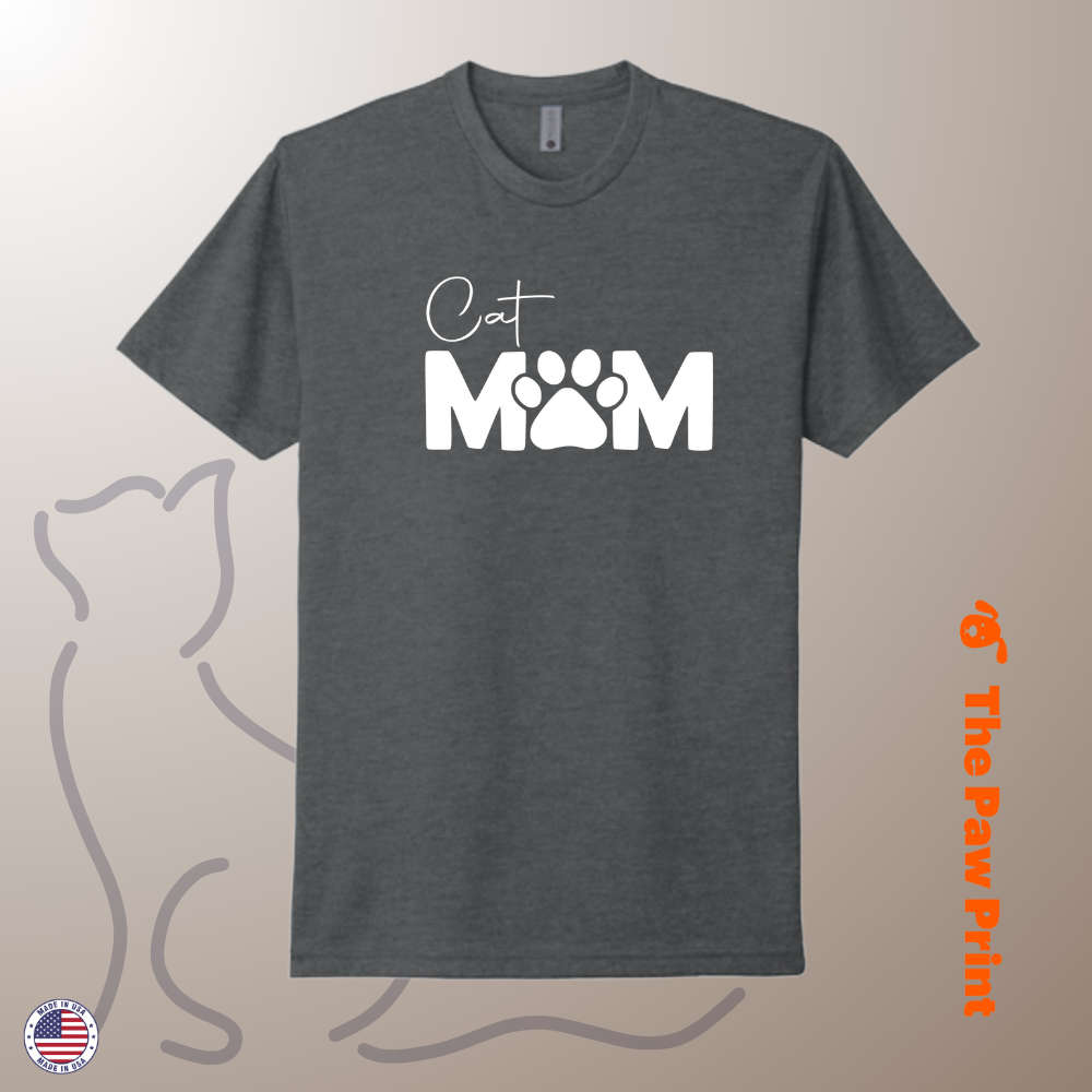 Cat Mom T-Shirt with Paw Print