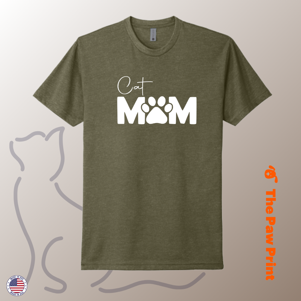Cat Mom T-Shirt with Paw Print