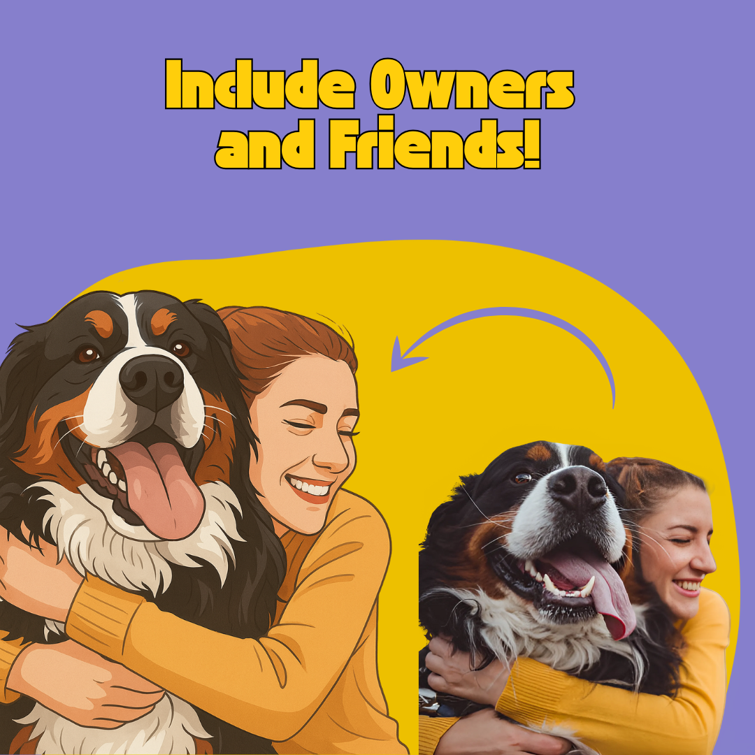 5-Pack Custom Illustrated Digital Pet Portraits - Digital Download