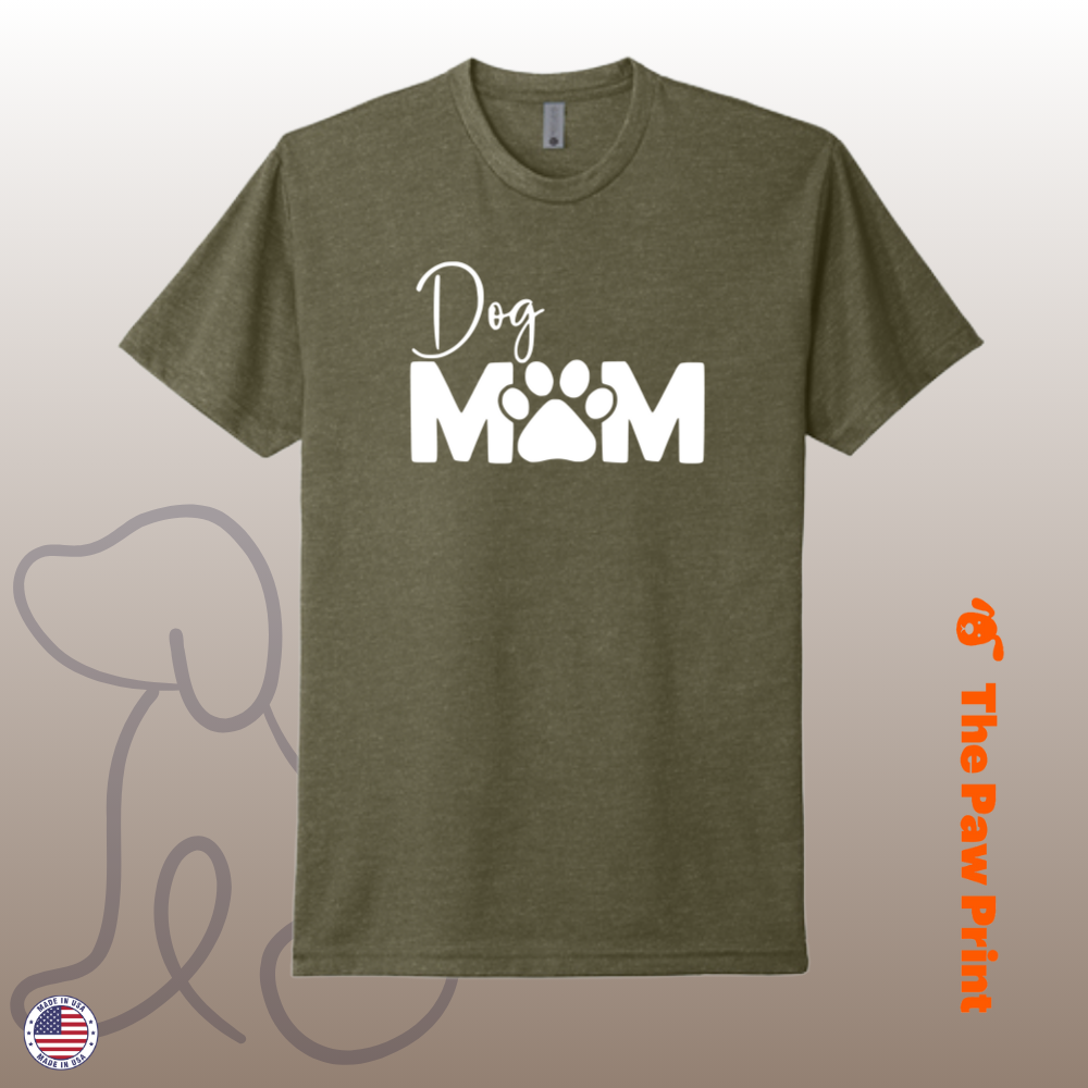 Dog Mom T-Shirt with Paw Print