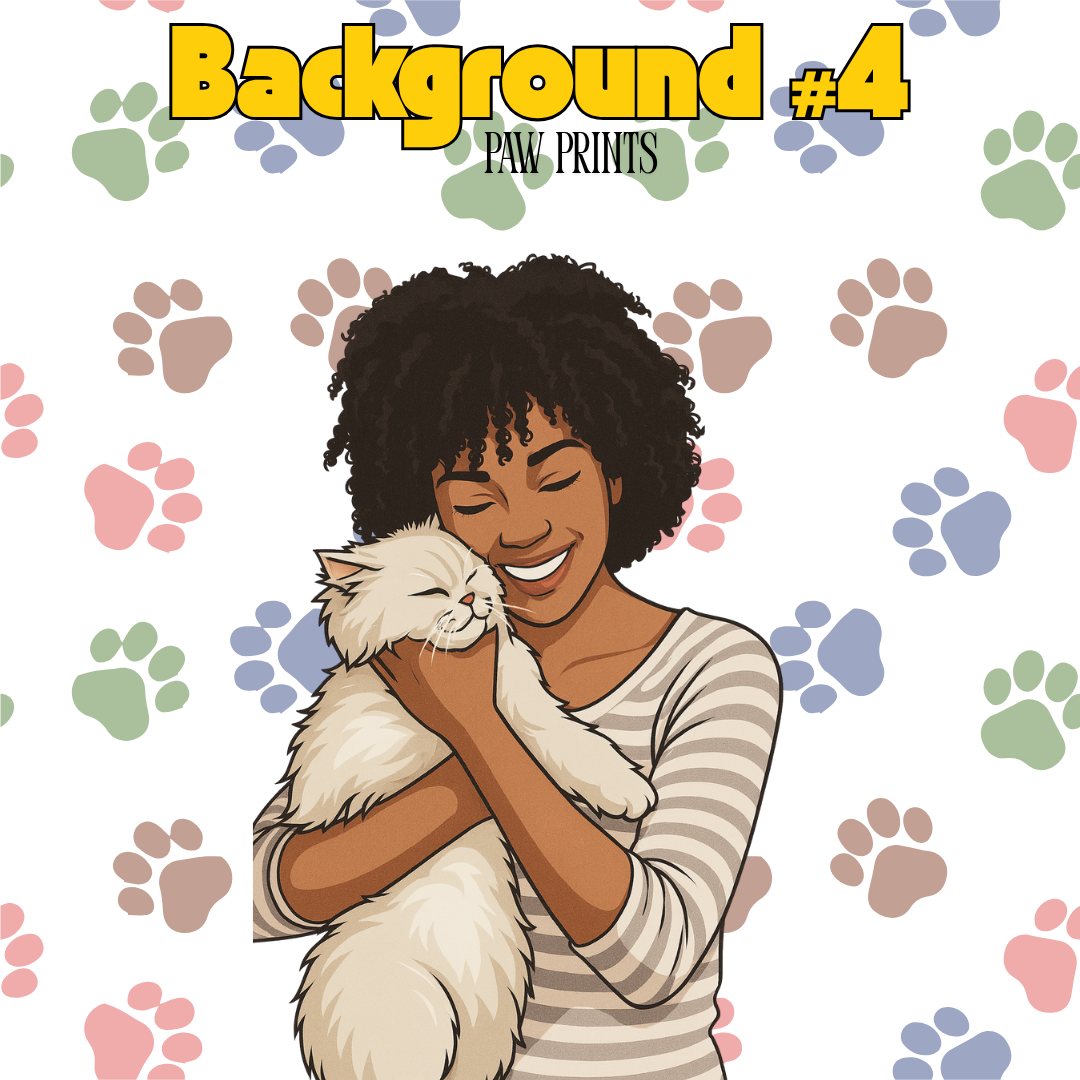 5-Pack Custom Illustrated Digital Pet Portraits - Digital Download