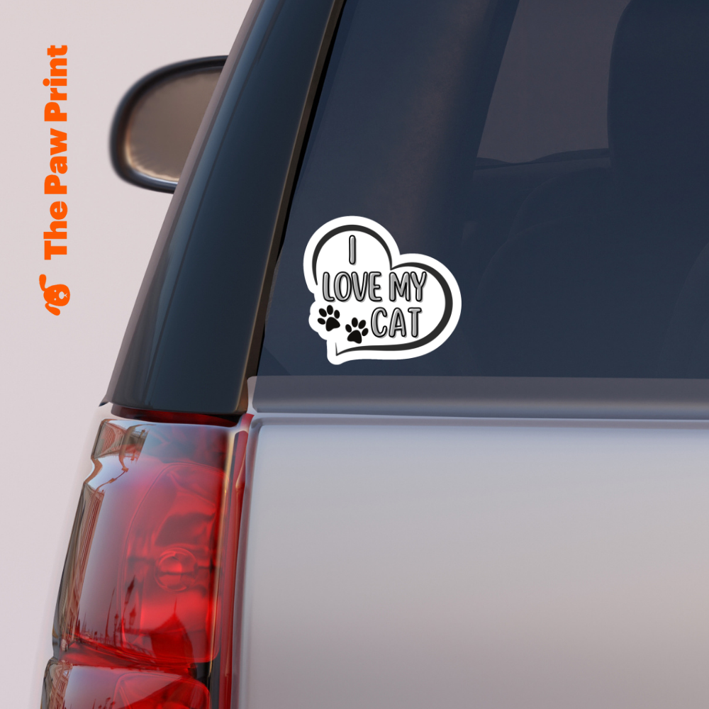 I Love My Cat Bubble-Free Sticker