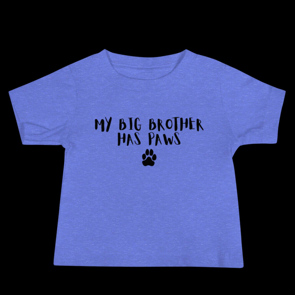 My Big Brother Has Paws Baby Short Sleeve Tee
