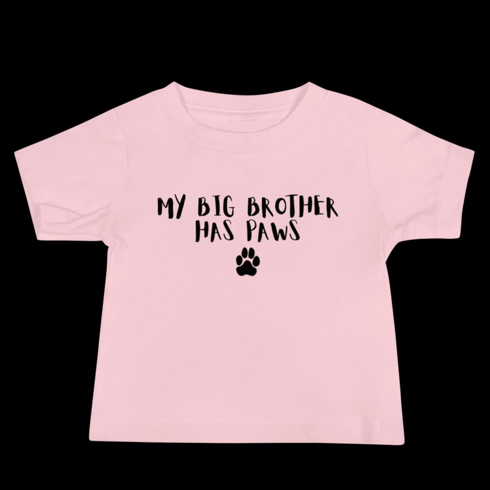 My Big Brother Has Paws Baby Short Sleeve Tee