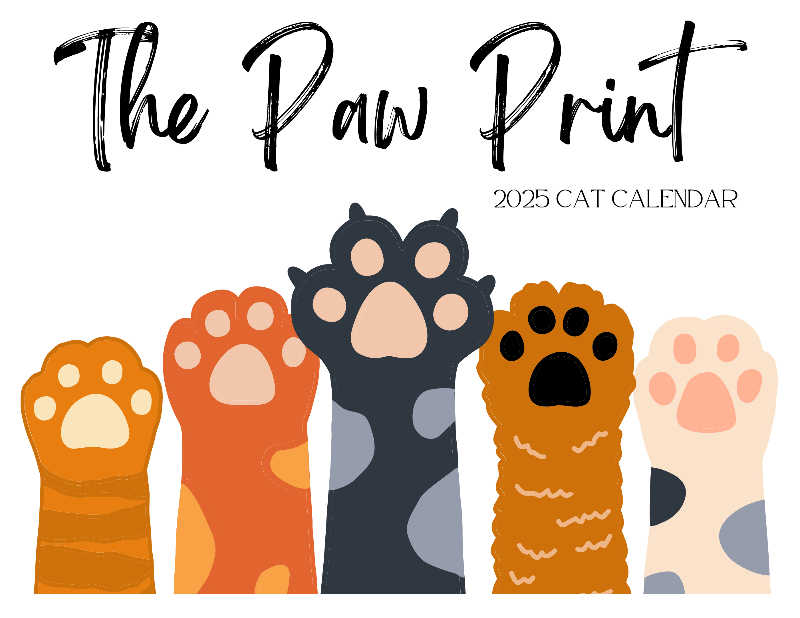 2025 Paw Print Cat Calendar