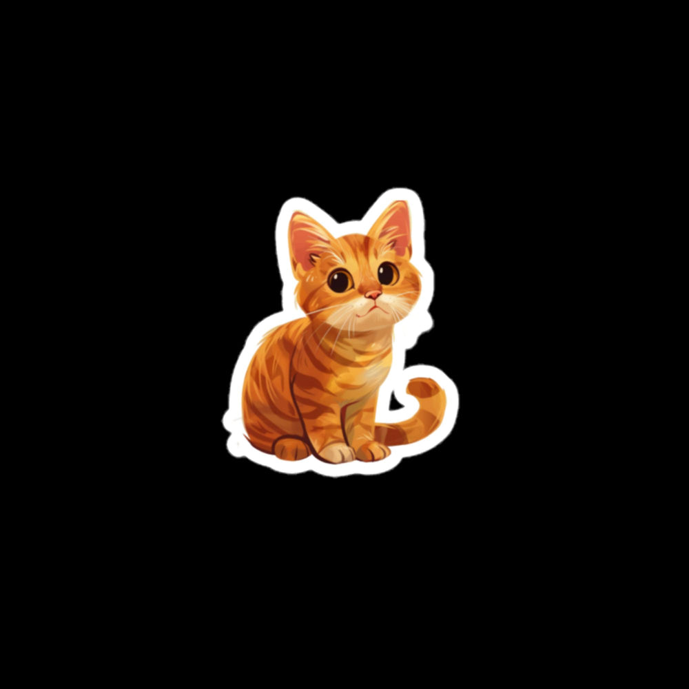 3"x3" Bubble-Free Orange Cat Sticker