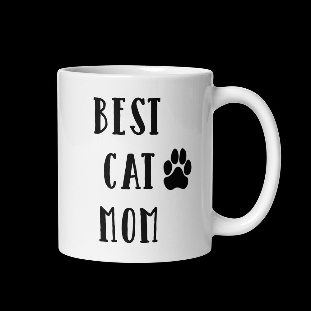 Best Cat Mom White Glossy Mug