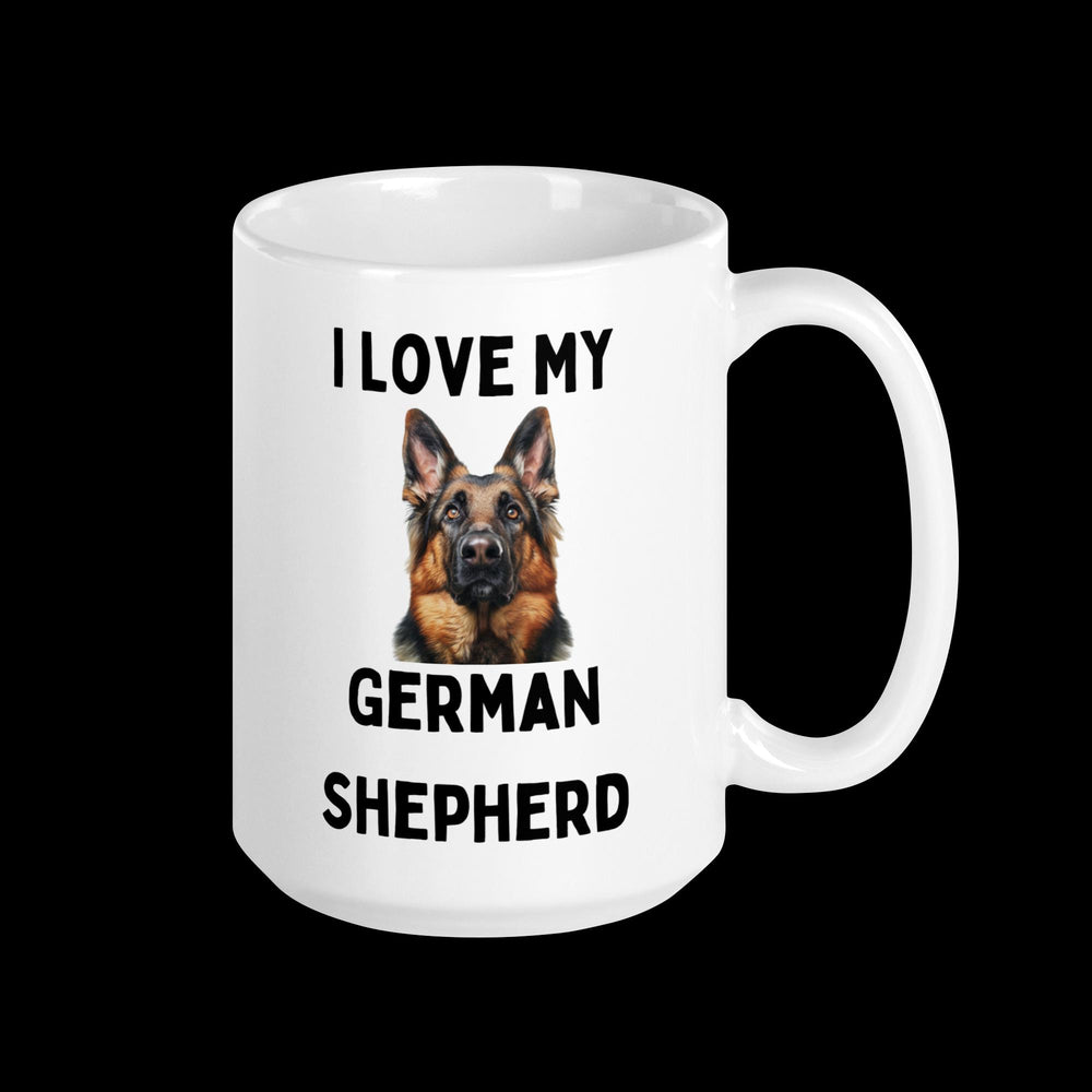 I Love My German Shepherd White Glossy Mug