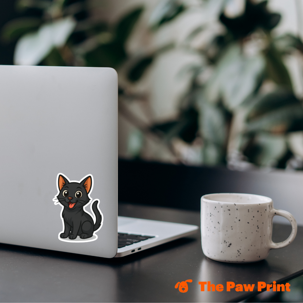 3" Bubble-Free Black Cat Sticker