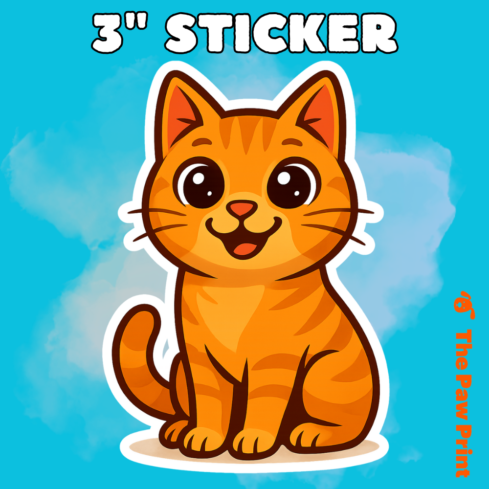 Bubble-Free Orange Cat Sticker