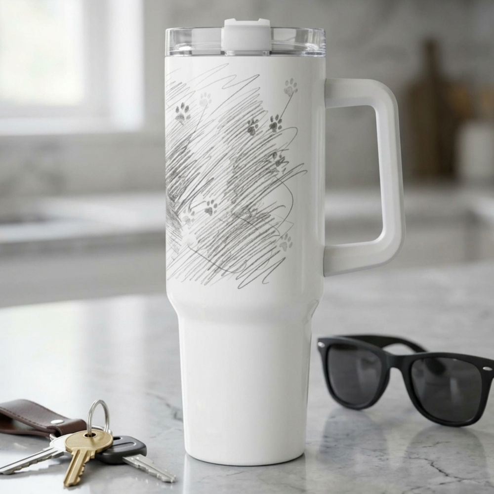 Personalized Sketch with Heart Tumbler