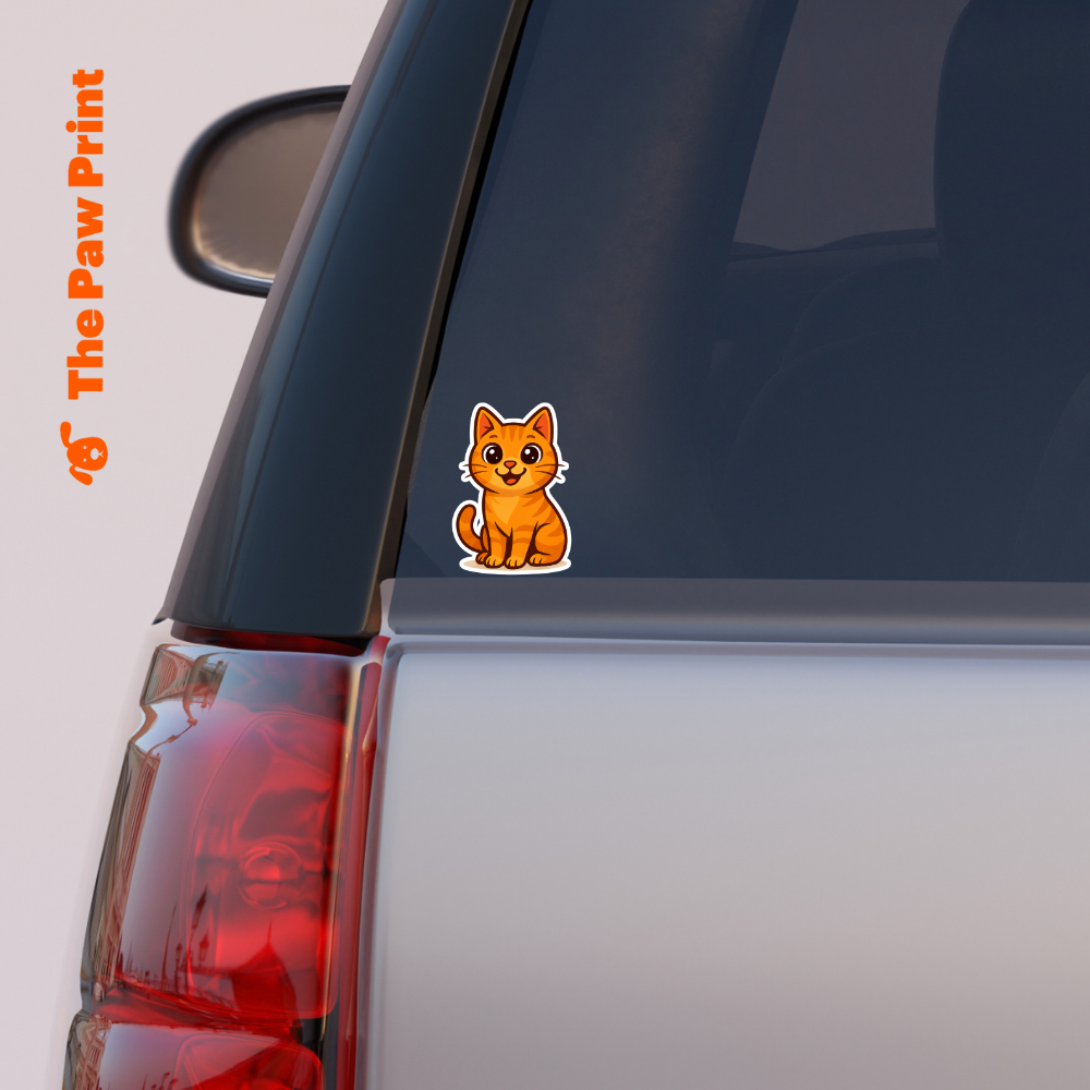 3" Bubble-Free Orange Cat Sticker
