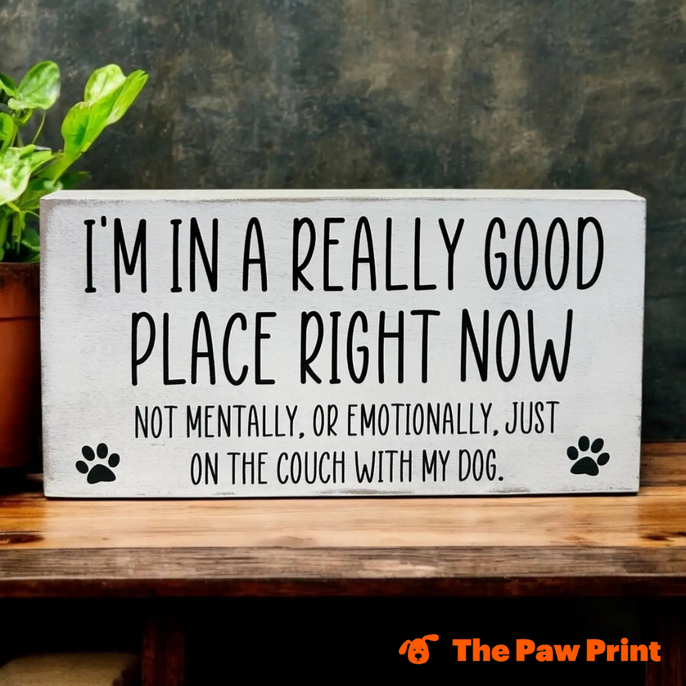 Funny Block Decor - On the Couch with my Dog