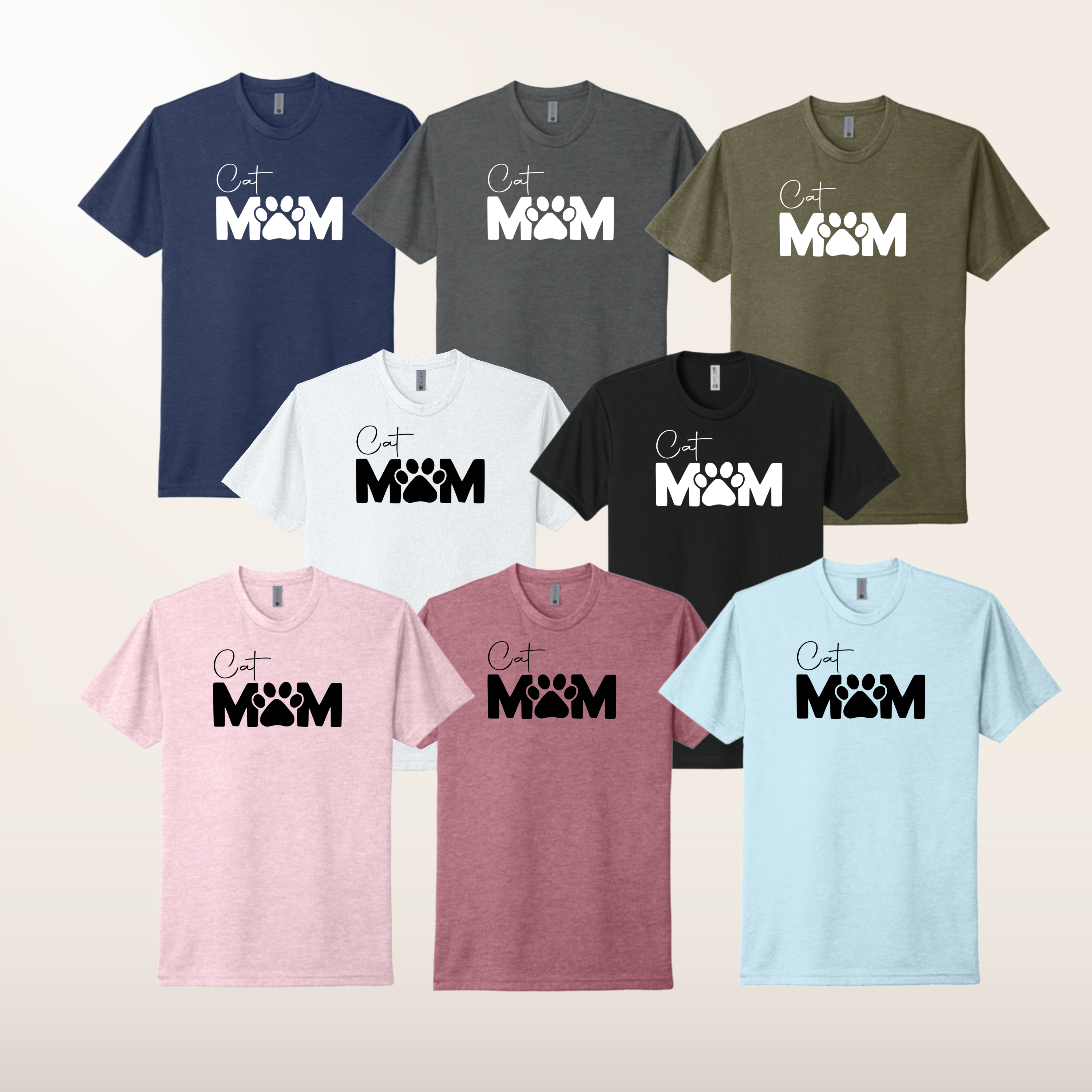 Cat Mom T-Shirt with Paw Print