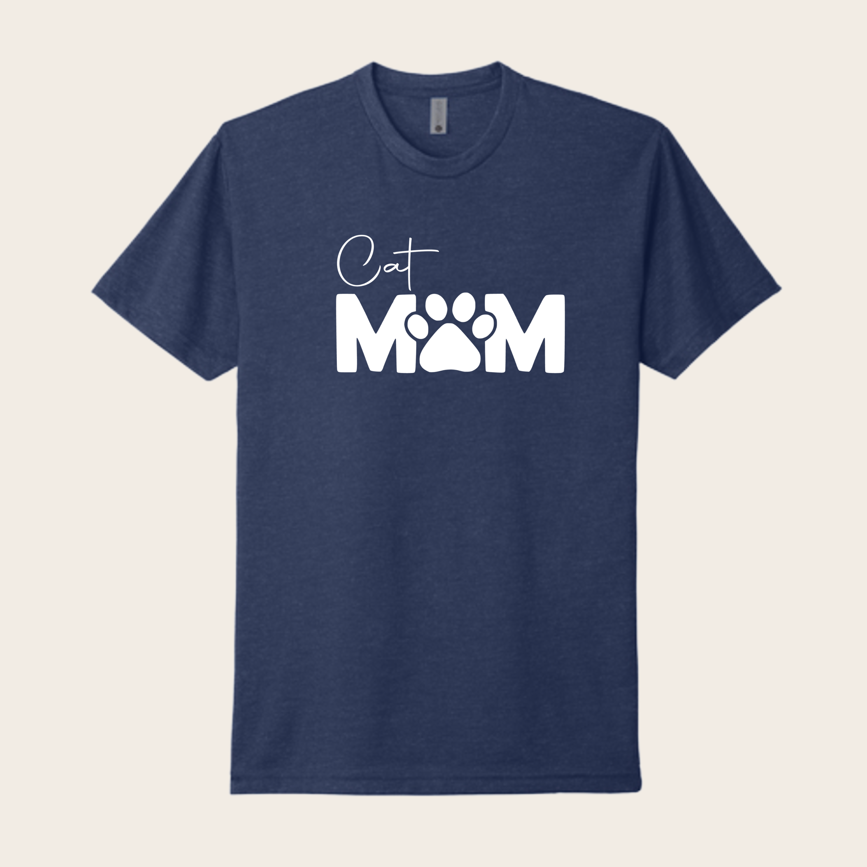 Cat Mom T-Shirt with Paw Print