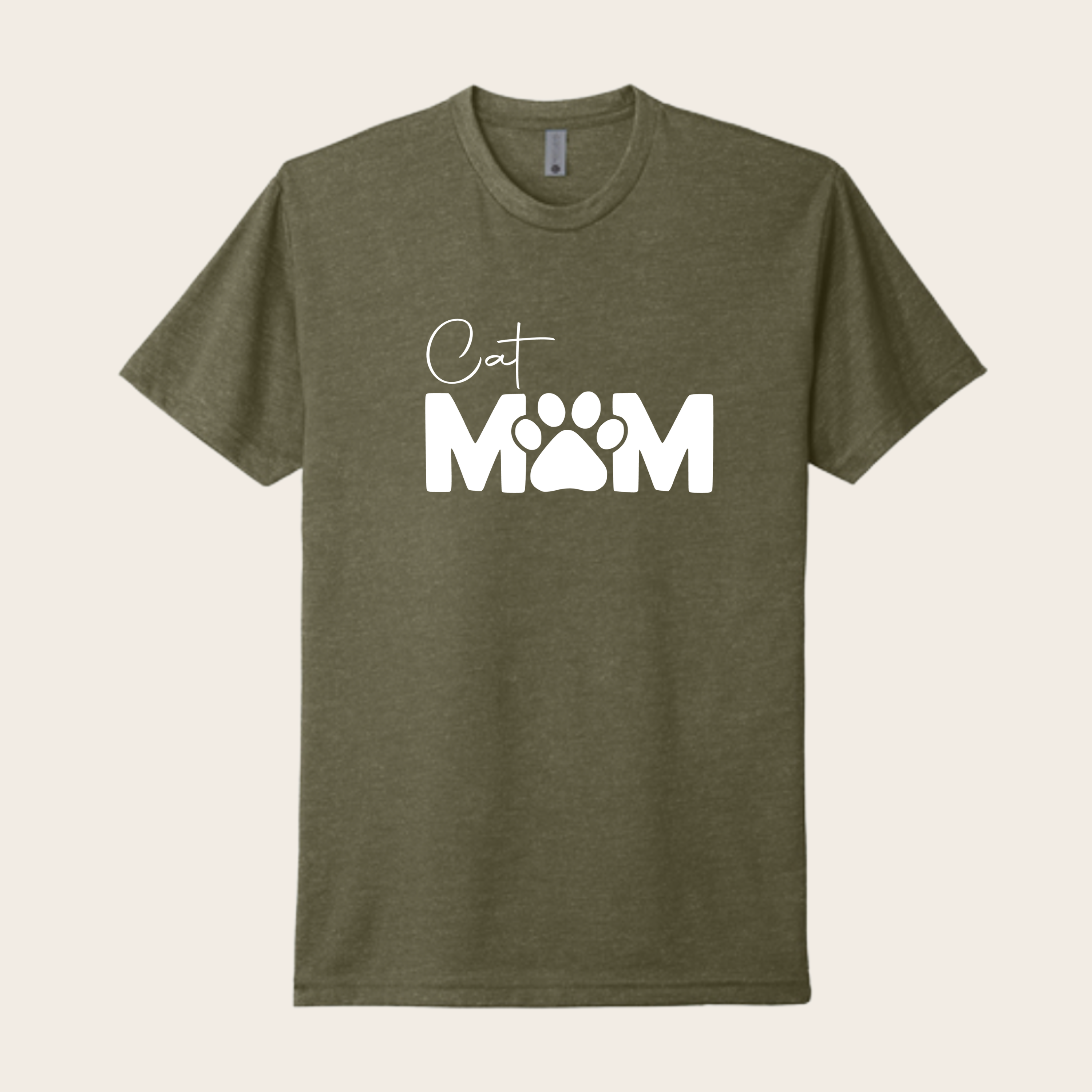 Cat Mom T-Shirt with Paw Print