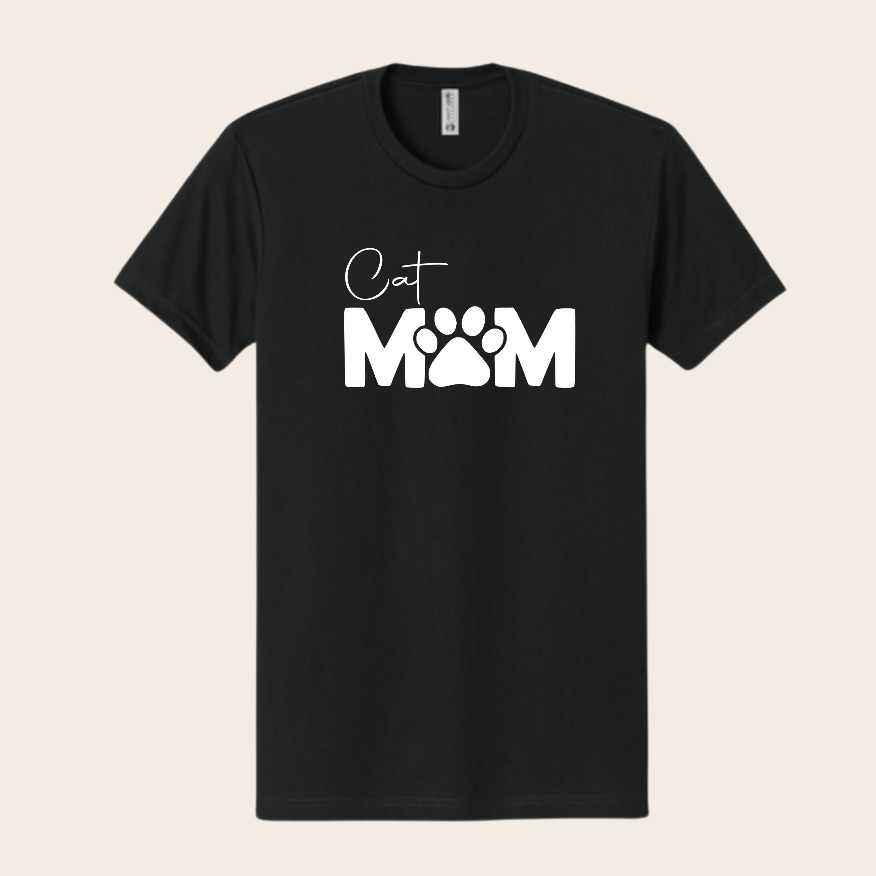 Cat Mom T-Shirt with Paw Print