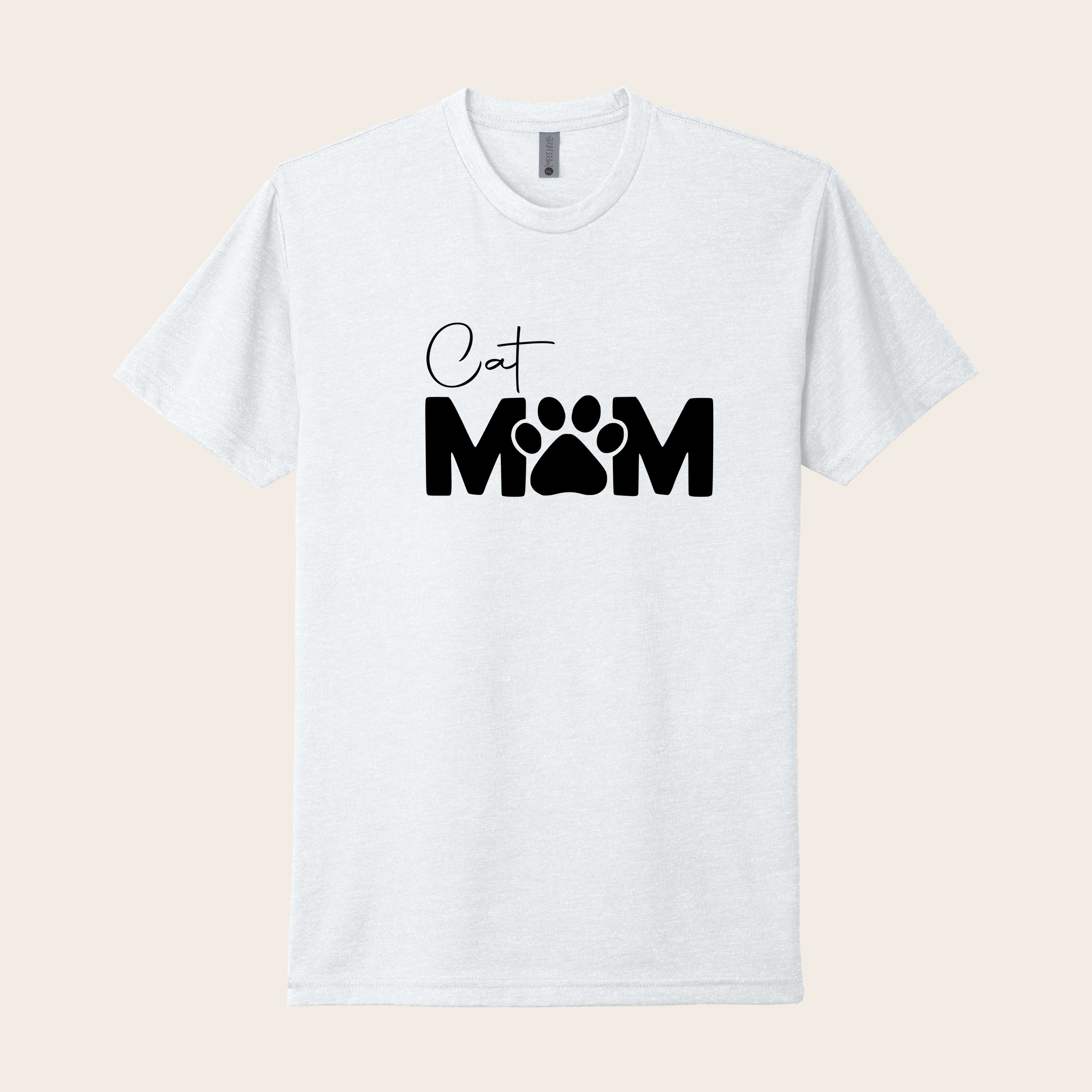 Cat Mom T-Shirt with Paw Print