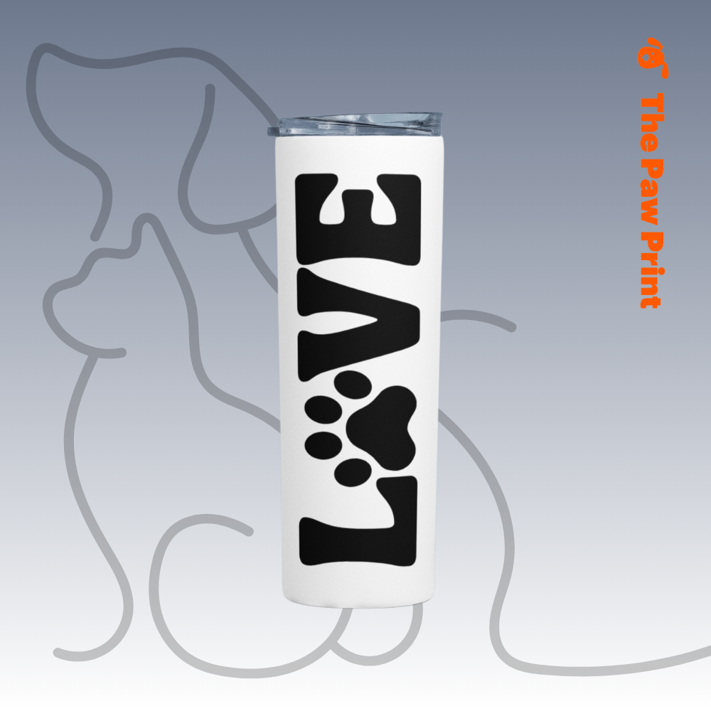 Paw Love White Stainless Steel Tumbler