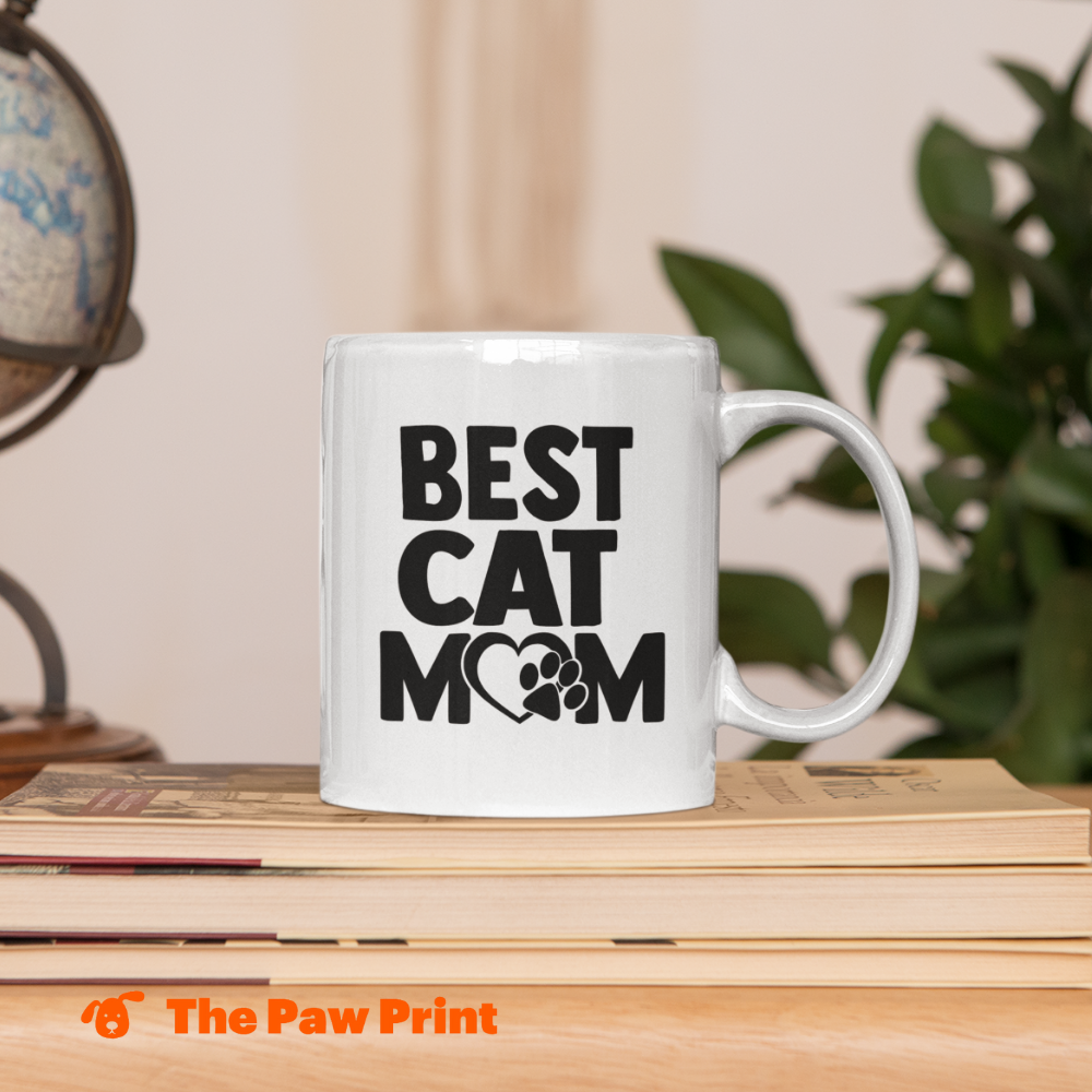 Best Cat Mom White Glossy Mug (11oz)
