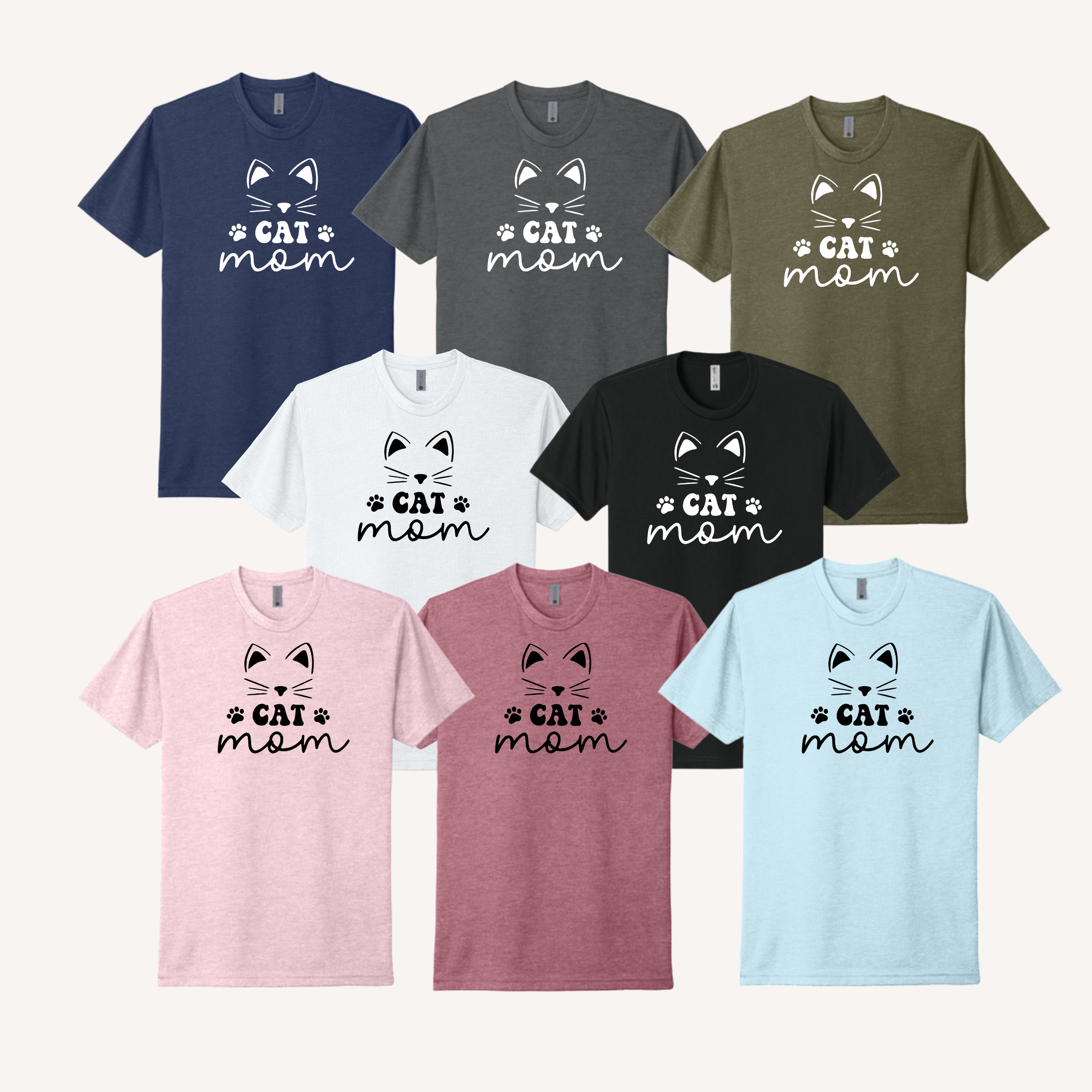 Cute Face Cat Mom T-Shirt