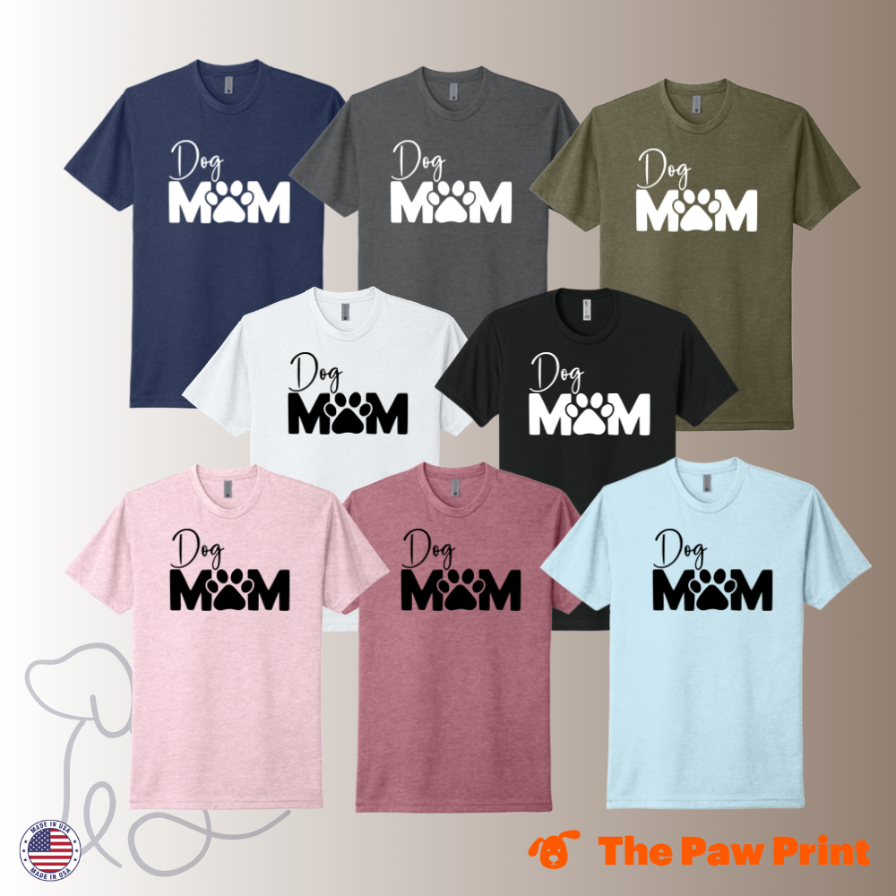 Dog Mom T-Shirt with Paw Print