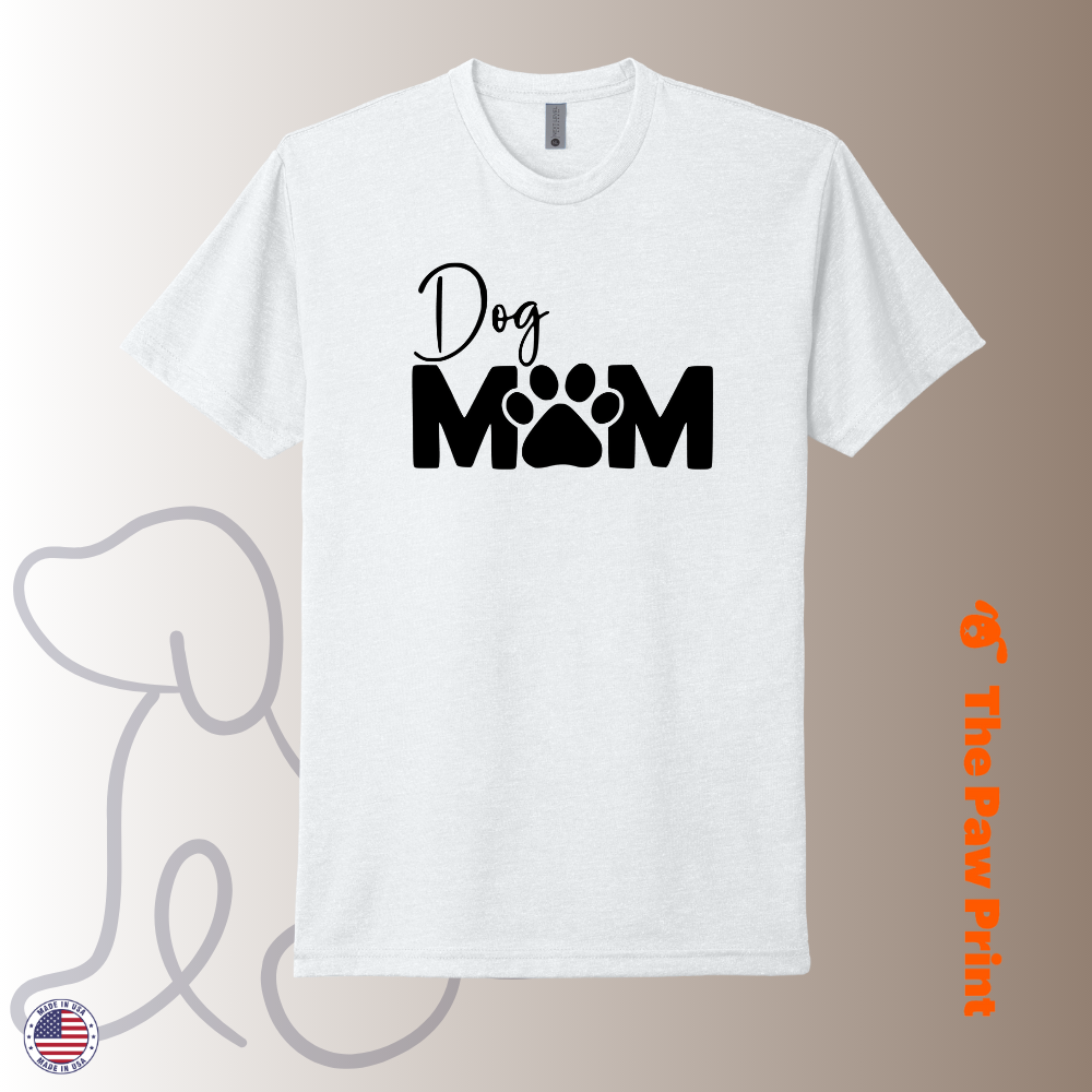 Dog Mom T-Shirt with Paw Print