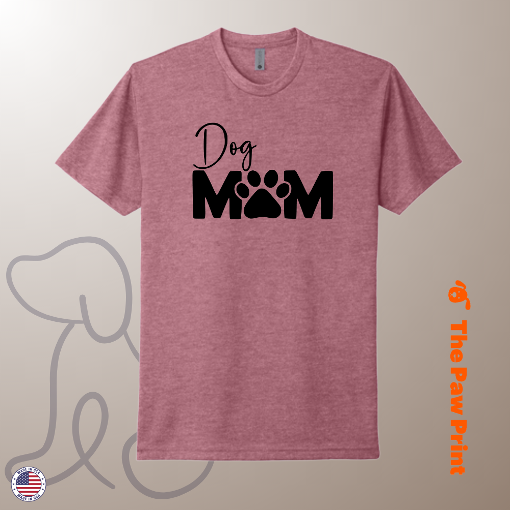 Dog Mom T-Shirt with Paw Print