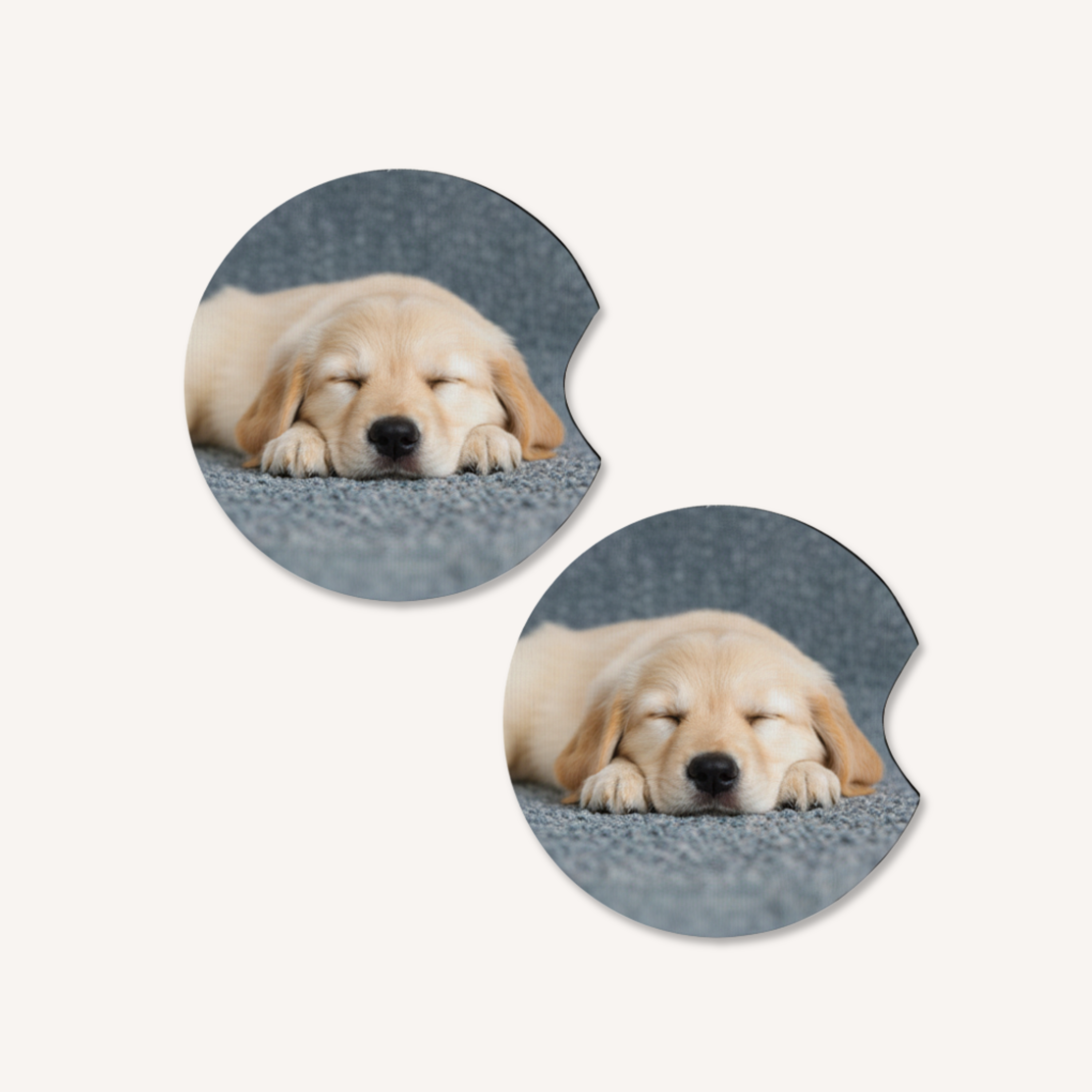2 Pack Pet Photo Neoprene Car Coasters