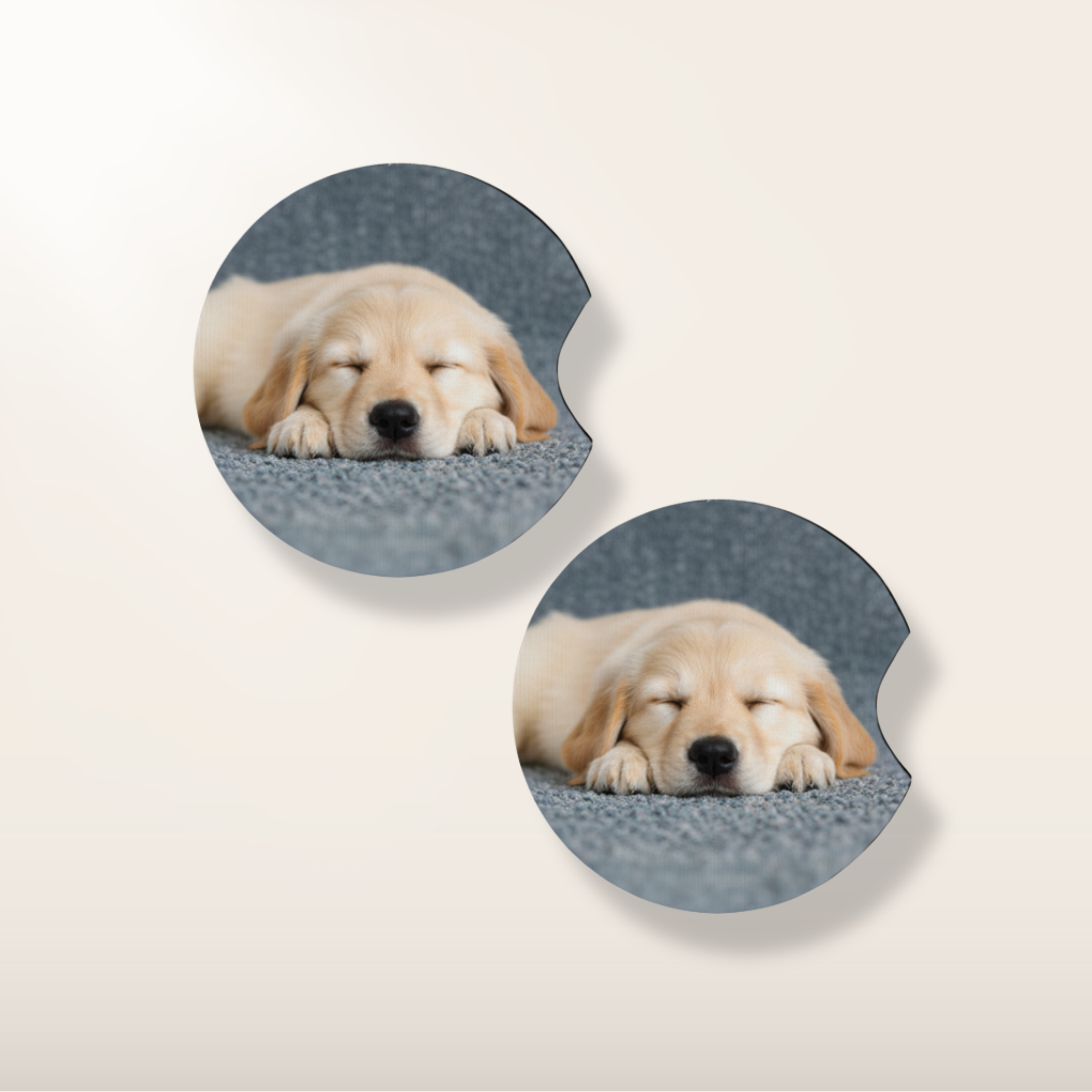 2 Pack Pet Photo Neoprene Car Coasters
