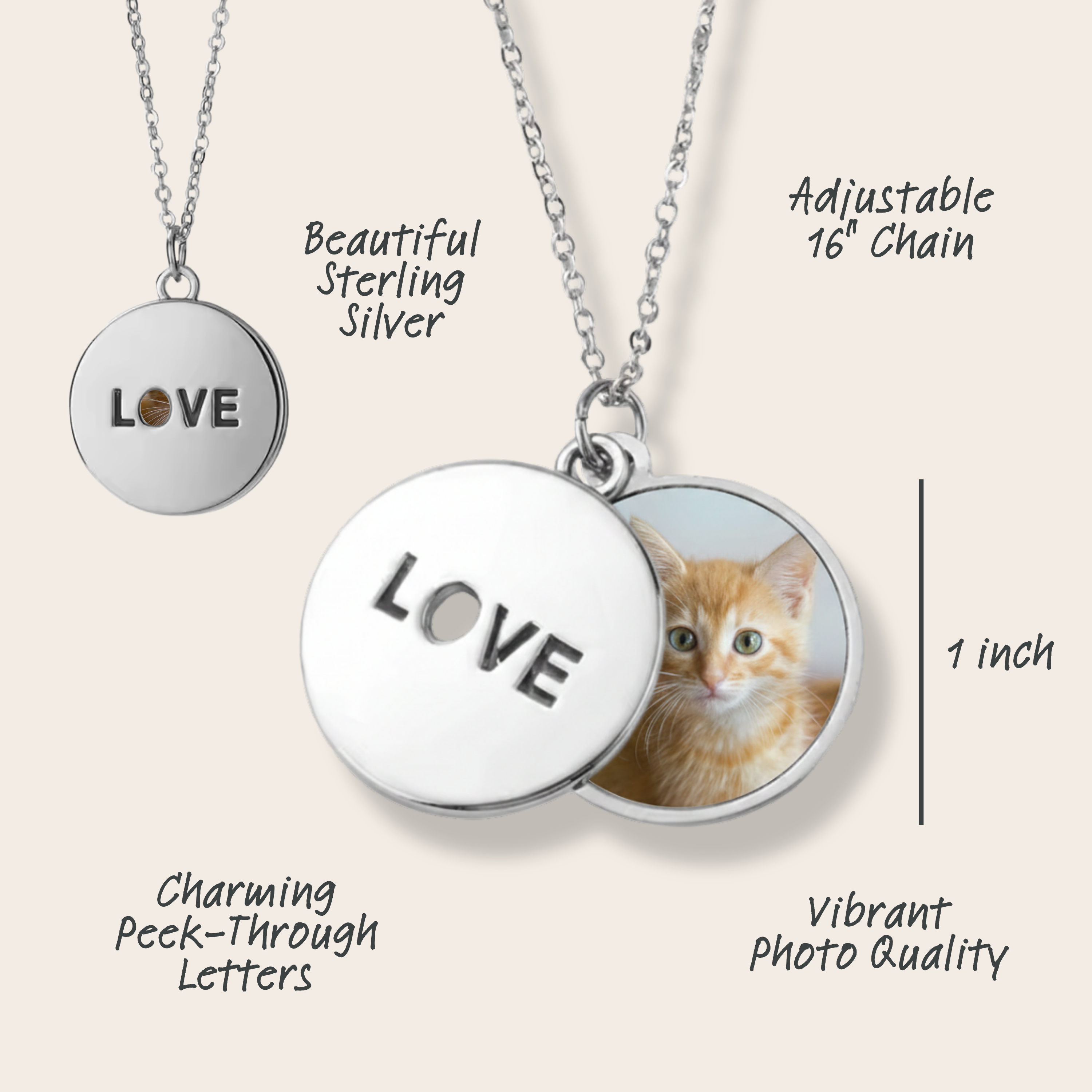 Custom Photo LOVE Necklace