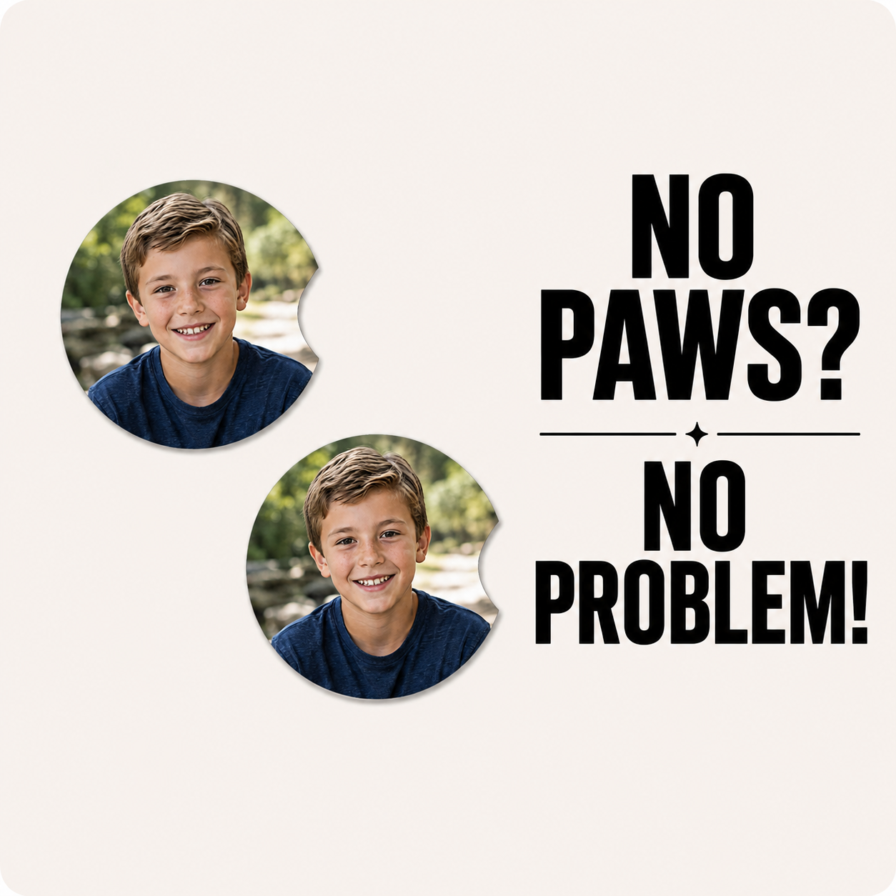 2 Pack Pet Photo Neoprene Car Coasters