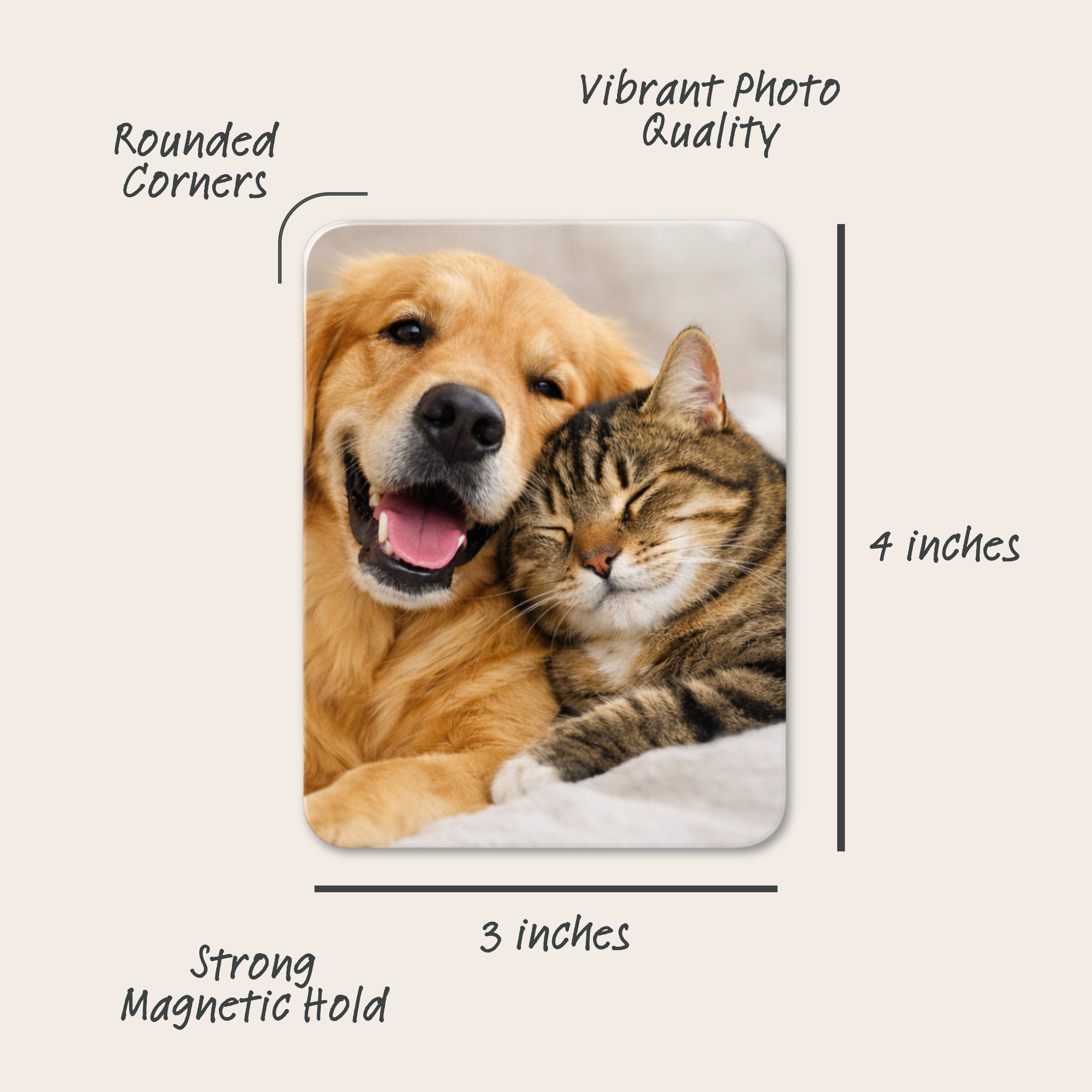 Custom Personalized 3" x 4" Refrigerator Magnet