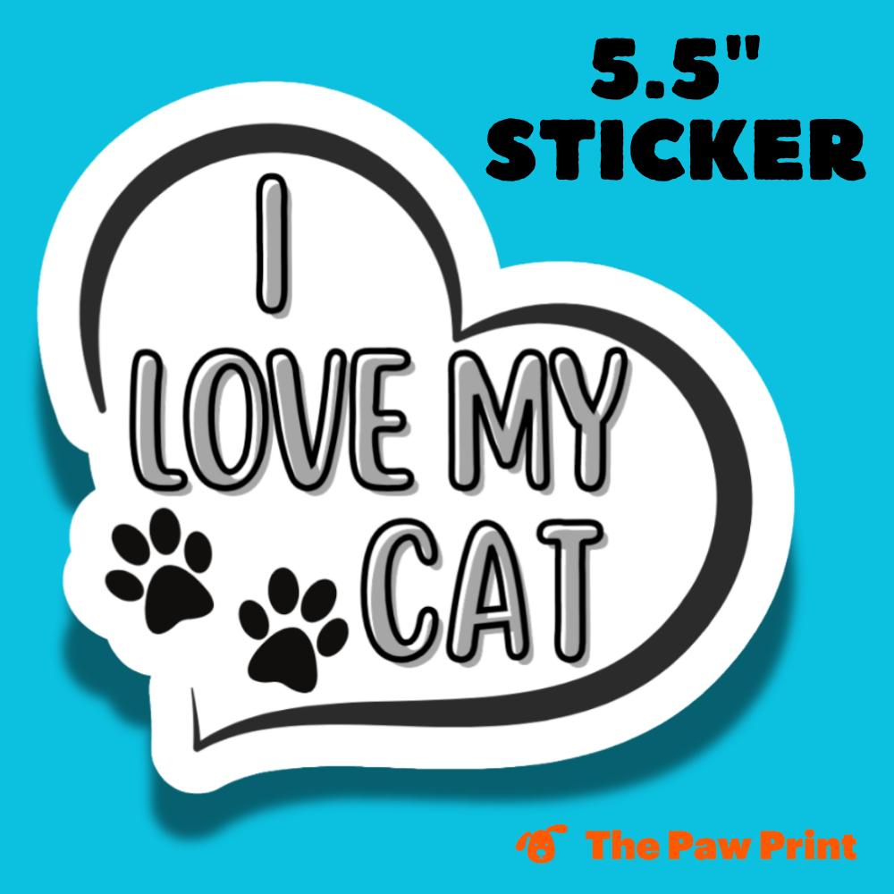 I Love My Cat Bubble-Free Sticker