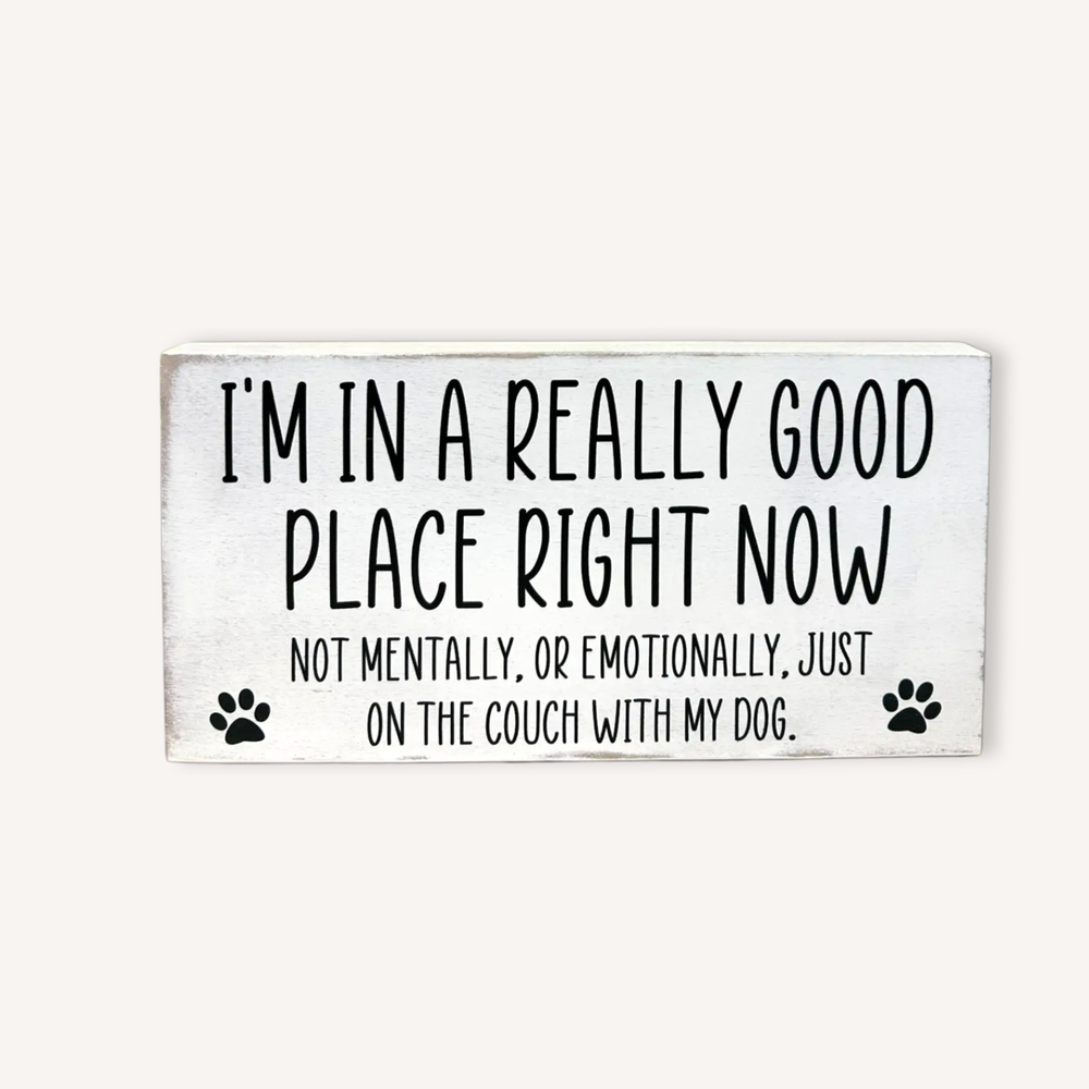 On the Couch with my Dog Block Decor