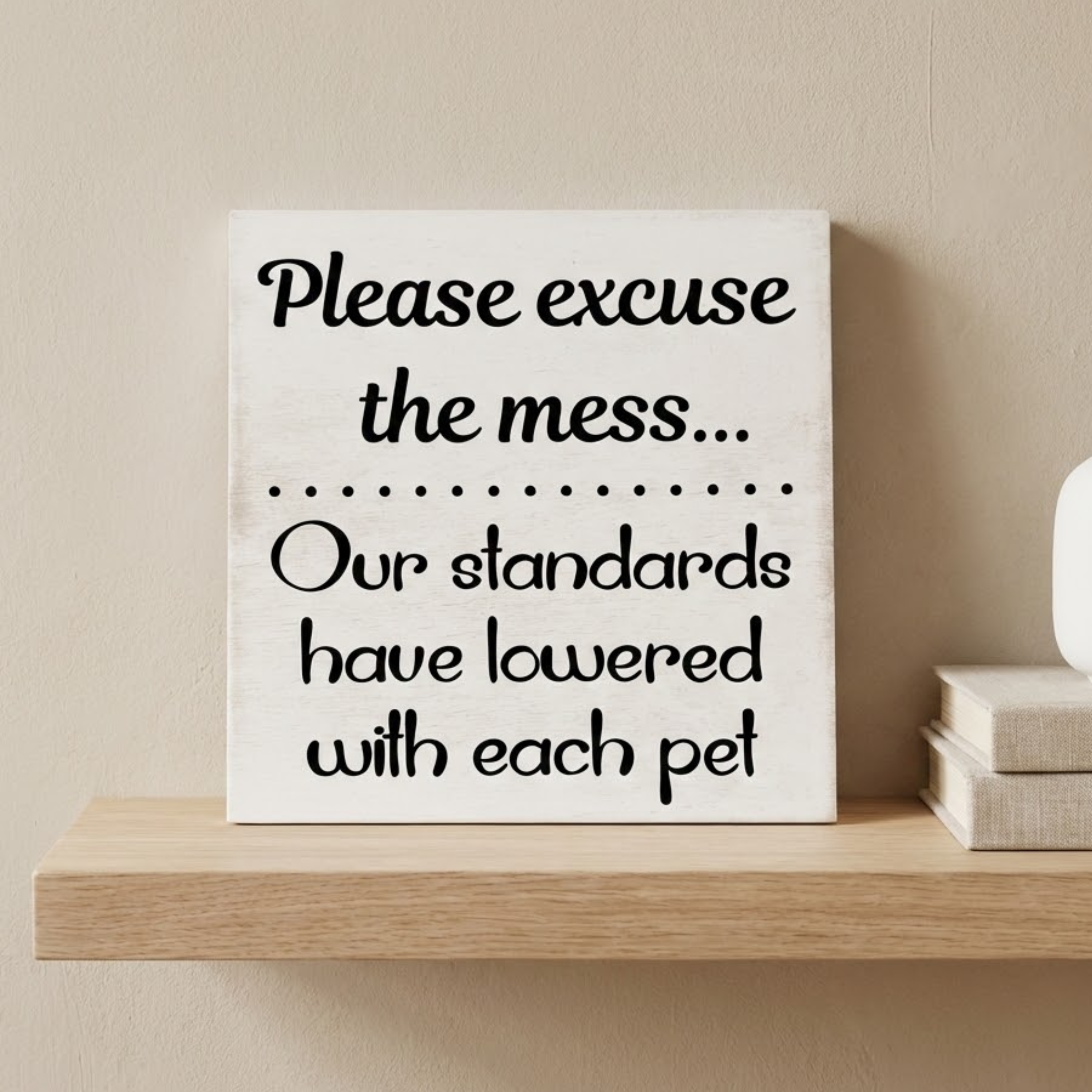 Please Excuse the Mess Block Decor