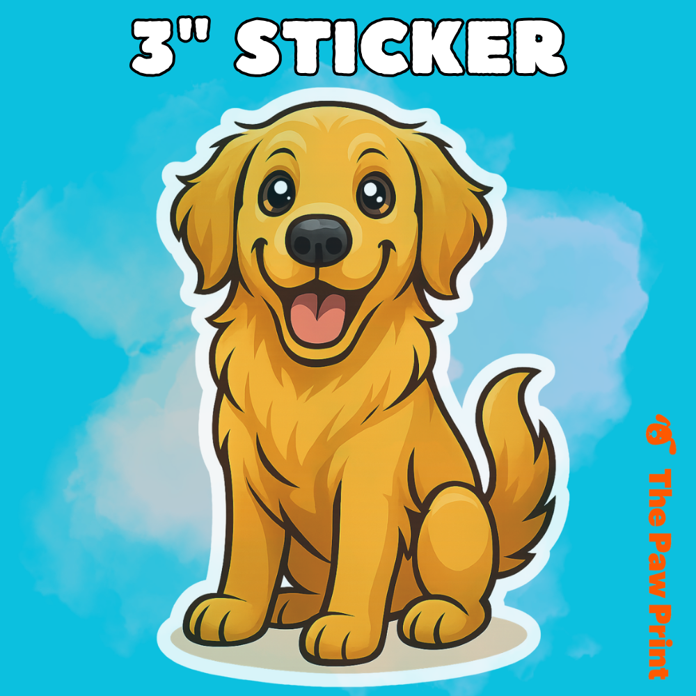 Bubble-Free Golden Retriever Sticker