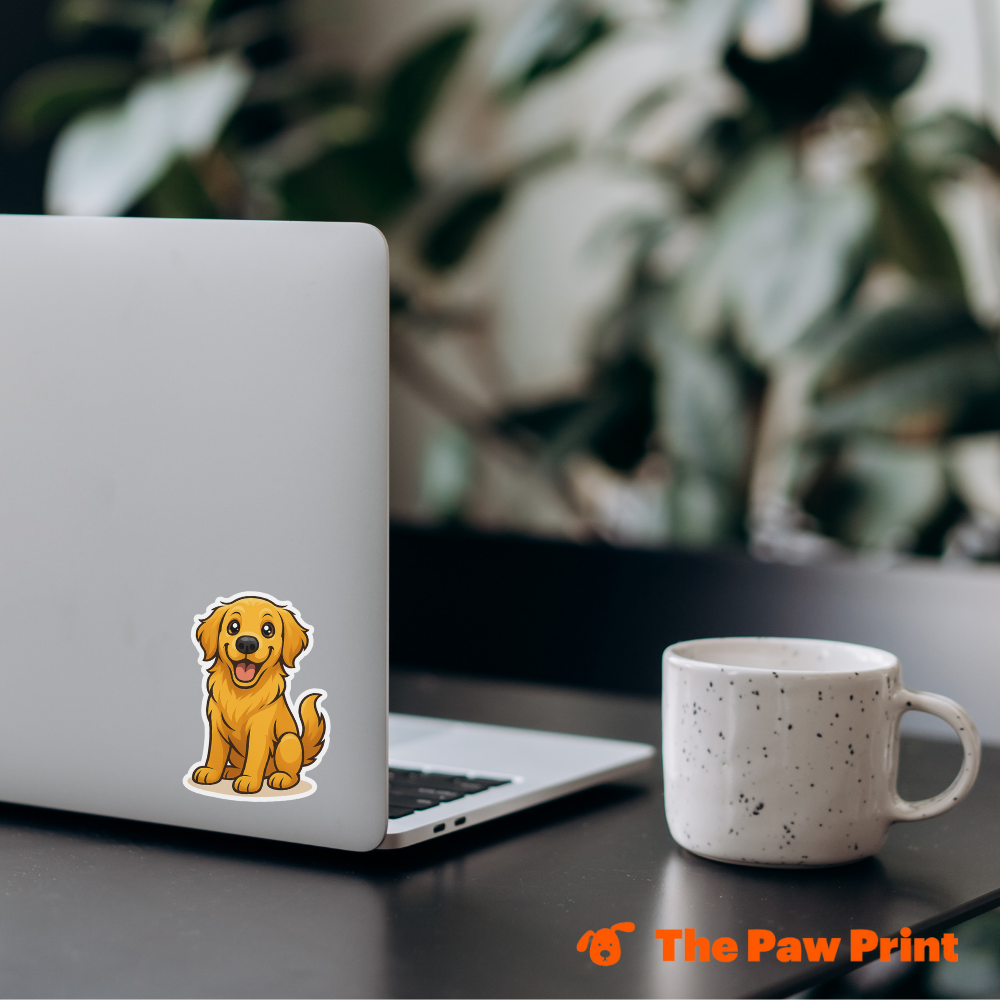 Bubble-Free Golden Retriever Sticker