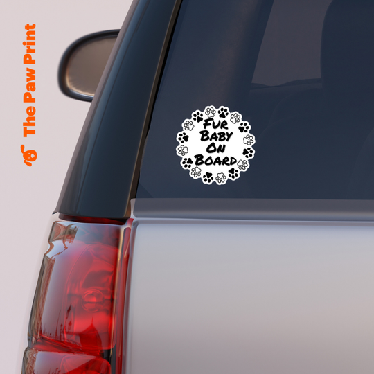 Fur Baby On Board Bubble-Free Vehicle Decal
