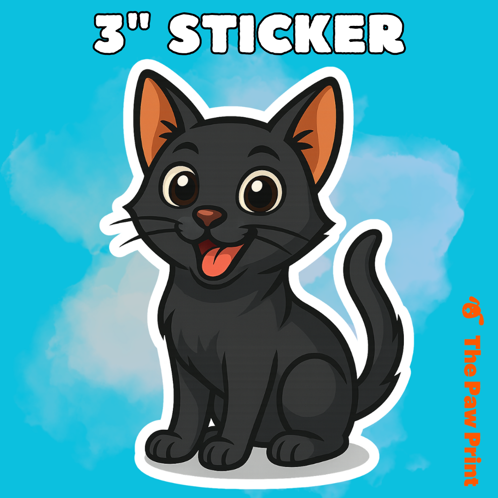 Bubble Free Black Cat Sticker