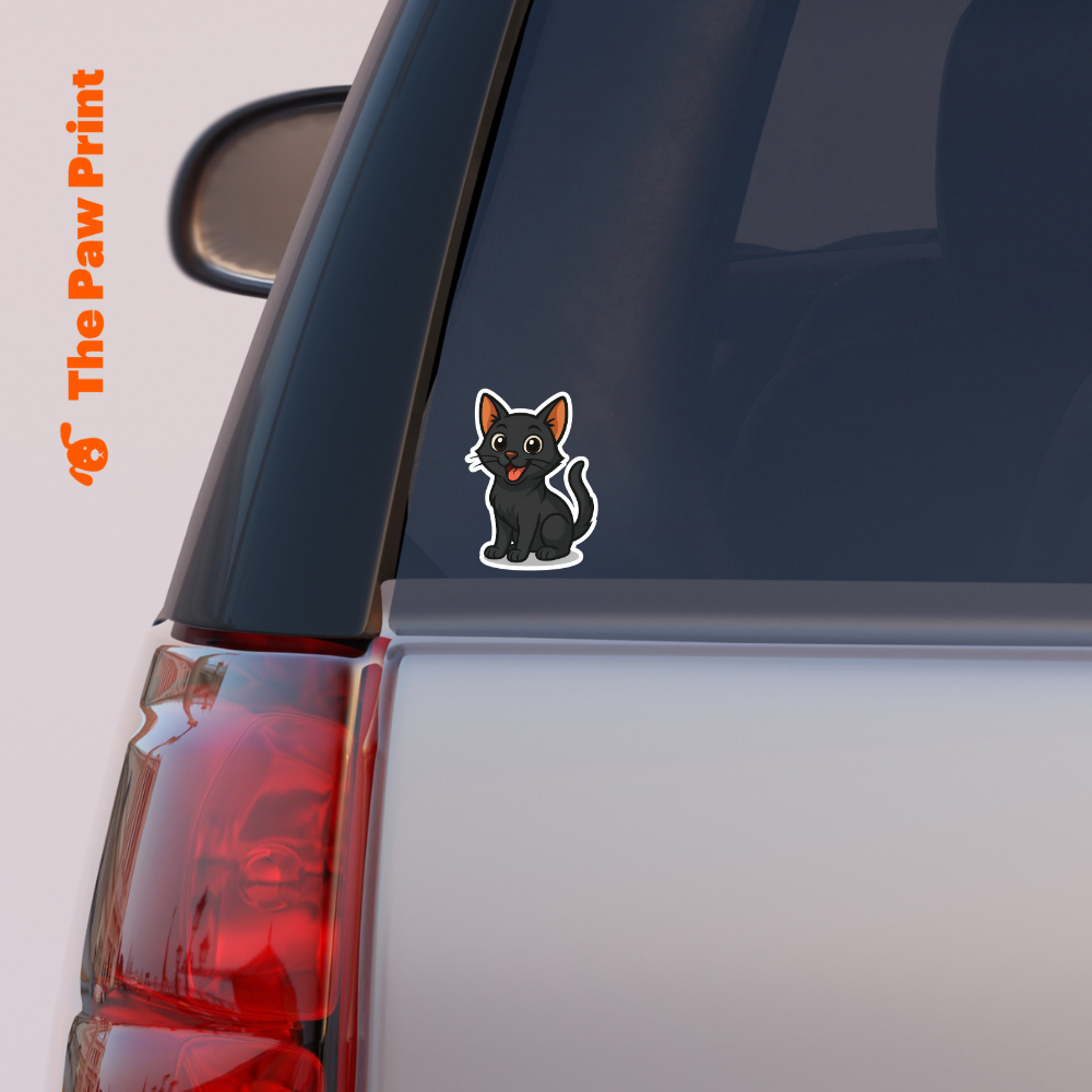Bubble Free Black Cat Sticker