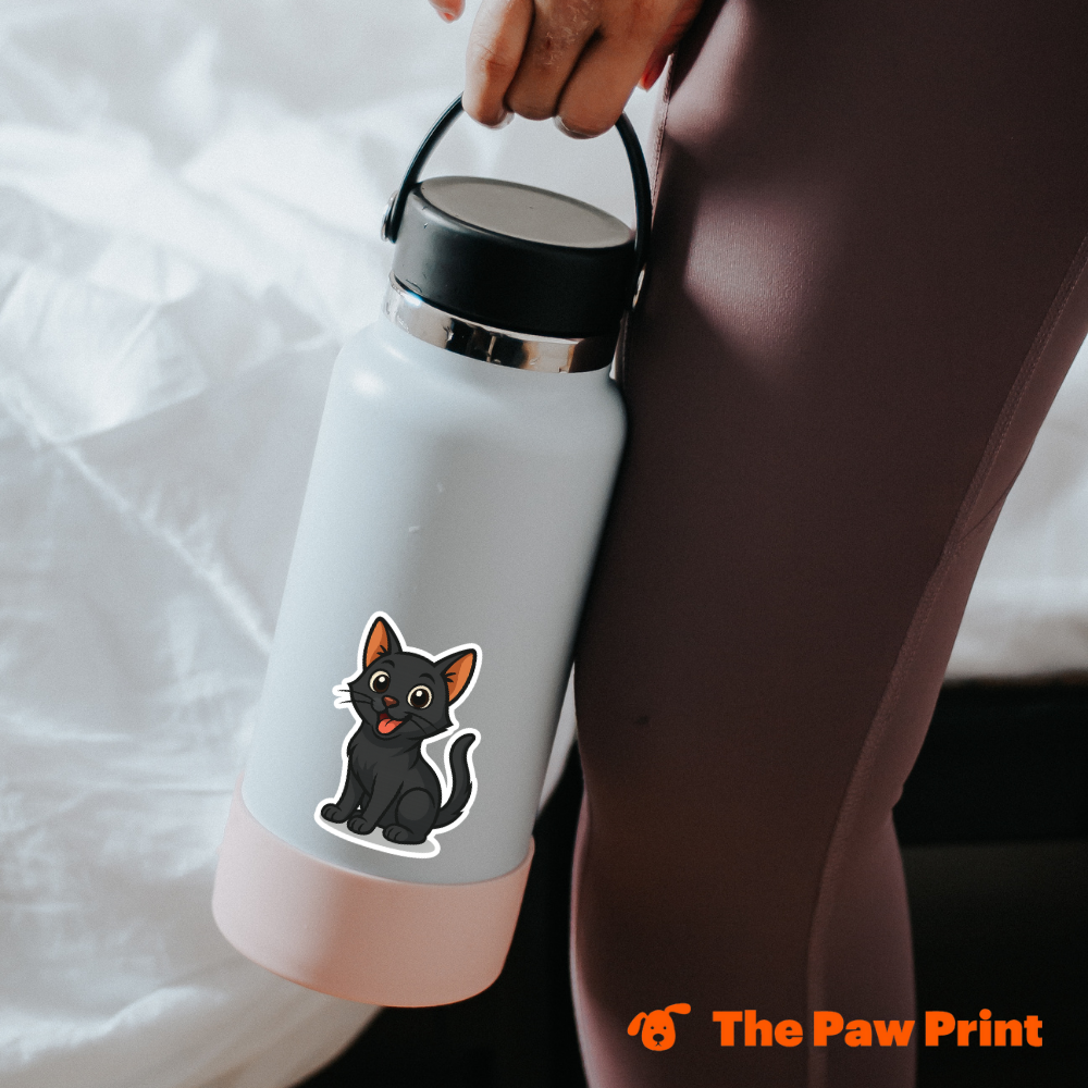 Bubble Free Black Cat Sticker
