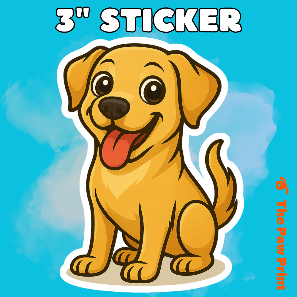 Bubble-Free Yellow Lab Sticker