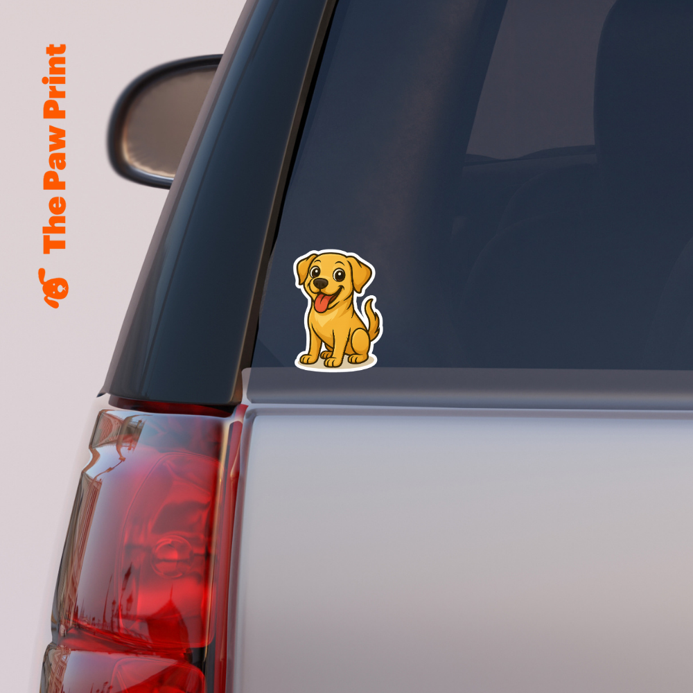Bubble-Free Yellow Lab Sticker