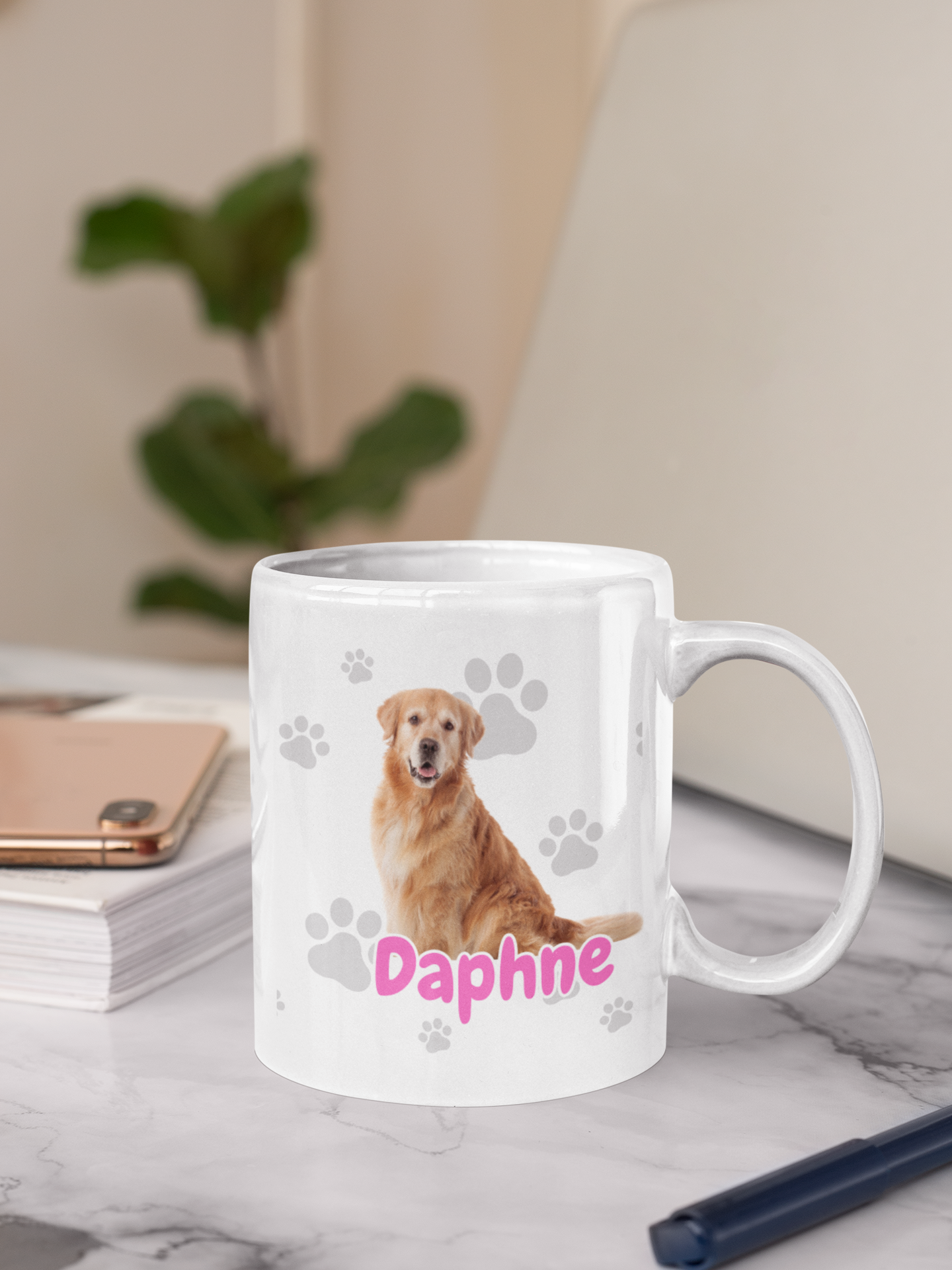 Custom Personalized White Glossy Pet Mug (11oz)